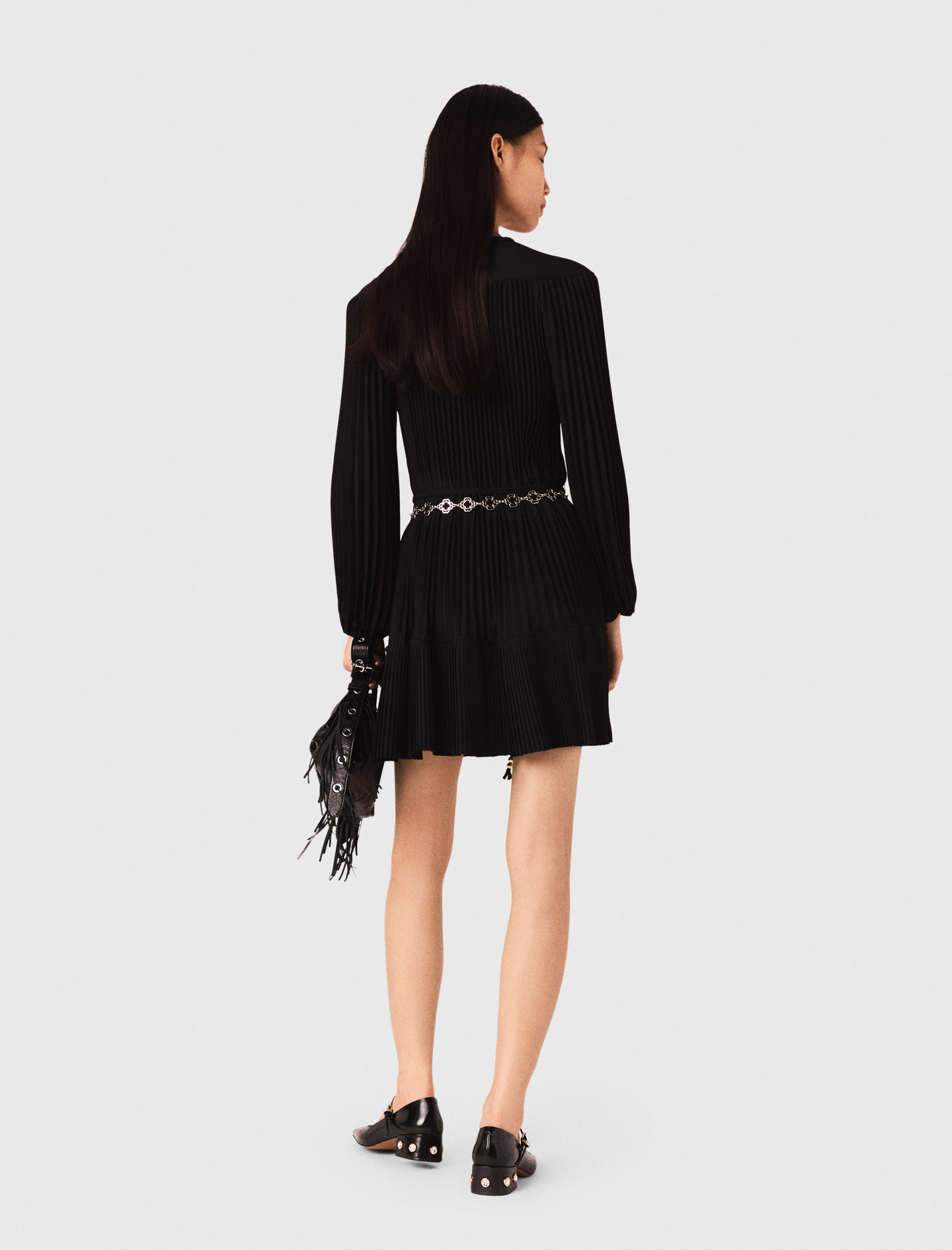 Short pleated dress - Black