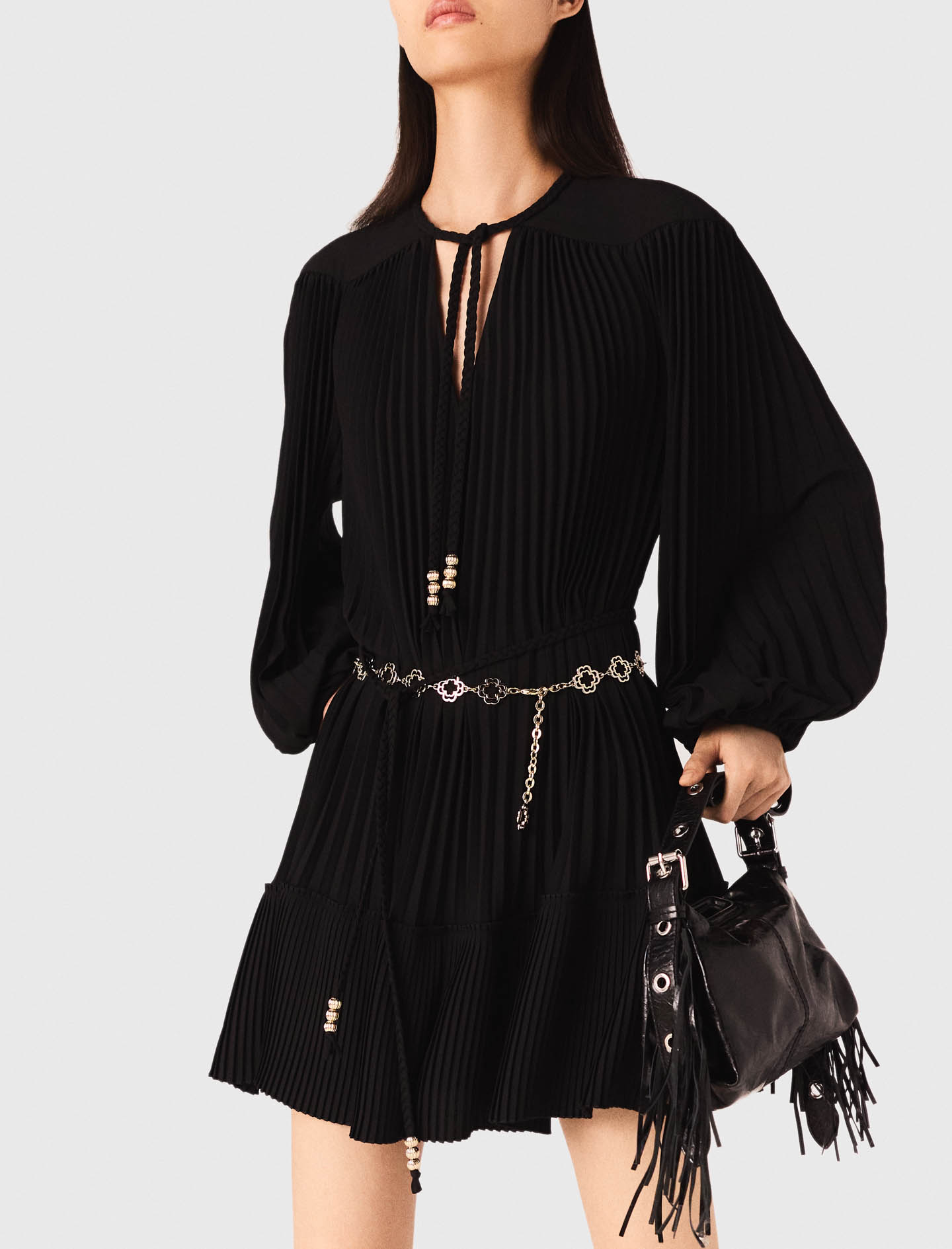 Short pleated dress - Black