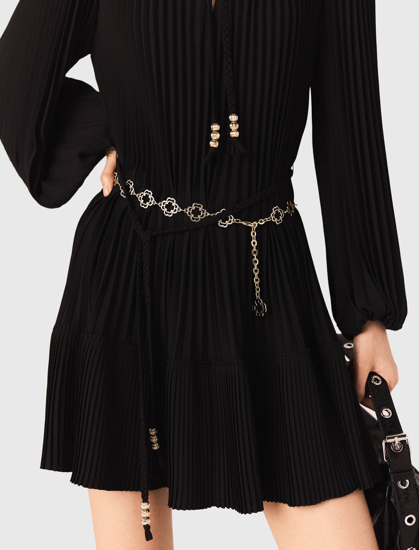 Short pleated dress - Black