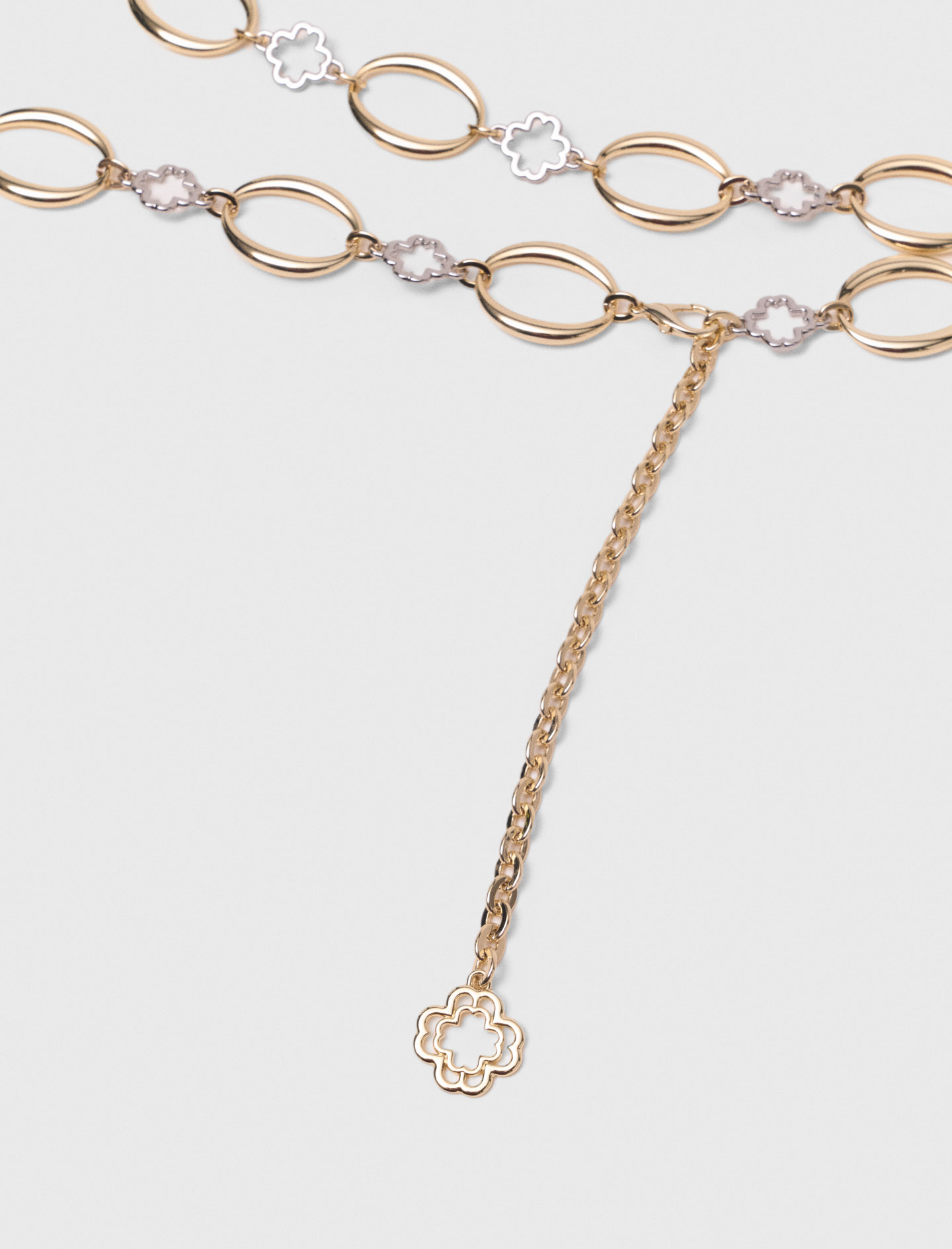 Clover link jewellery belt - Silver