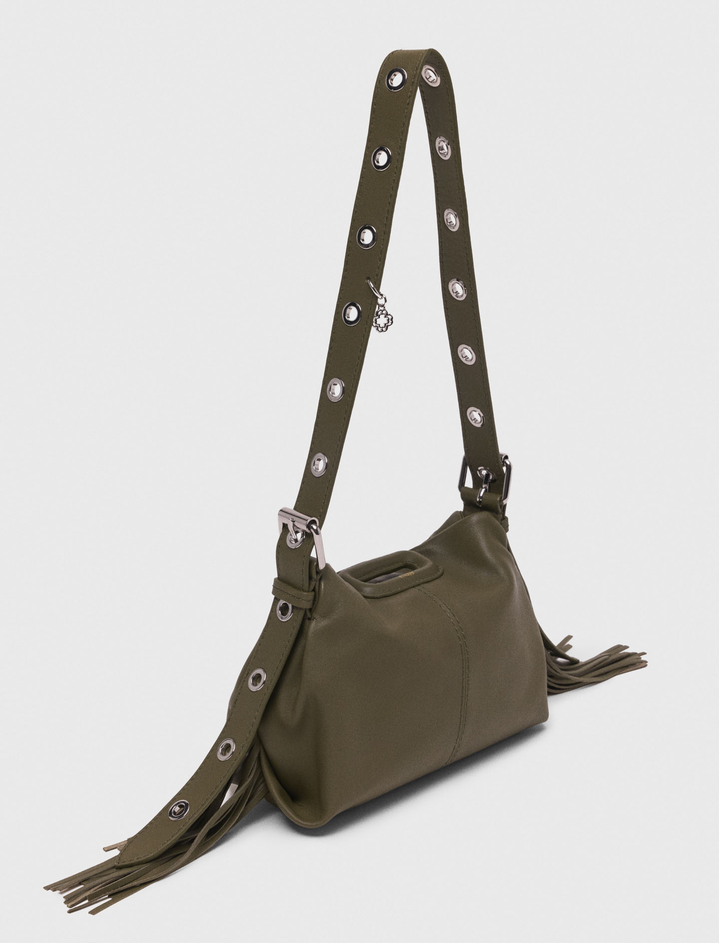 Plain leather mini Miss M bag - Green