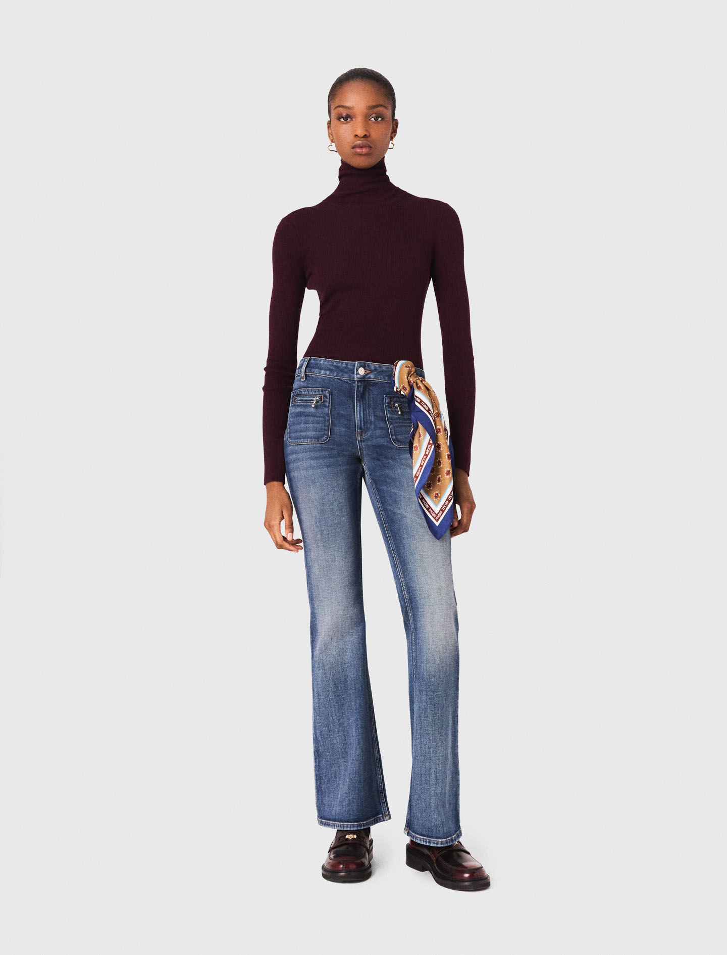 Bootcut jeans with zip pockets - Blue