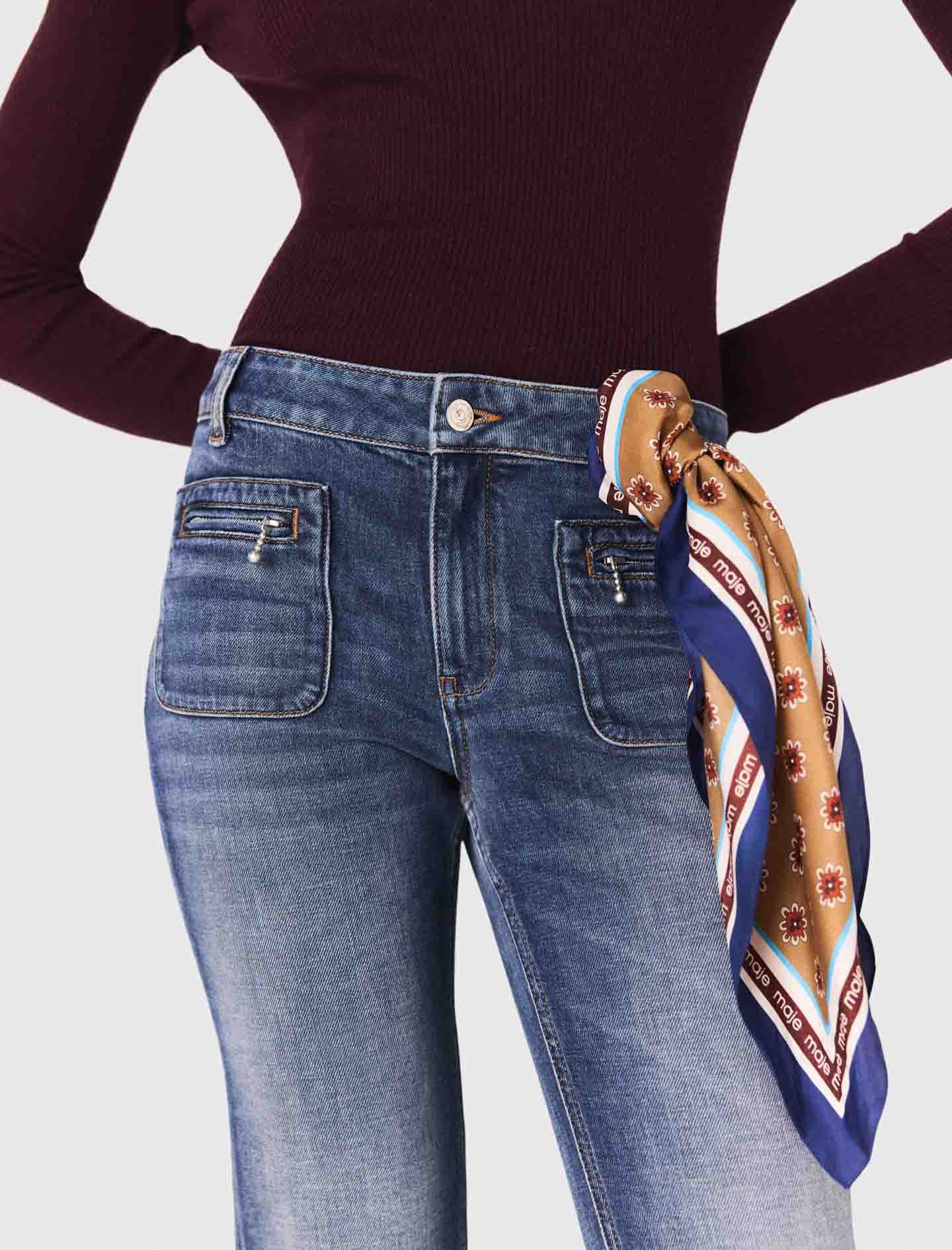 Bootcut jeans with zip pockets - Blue