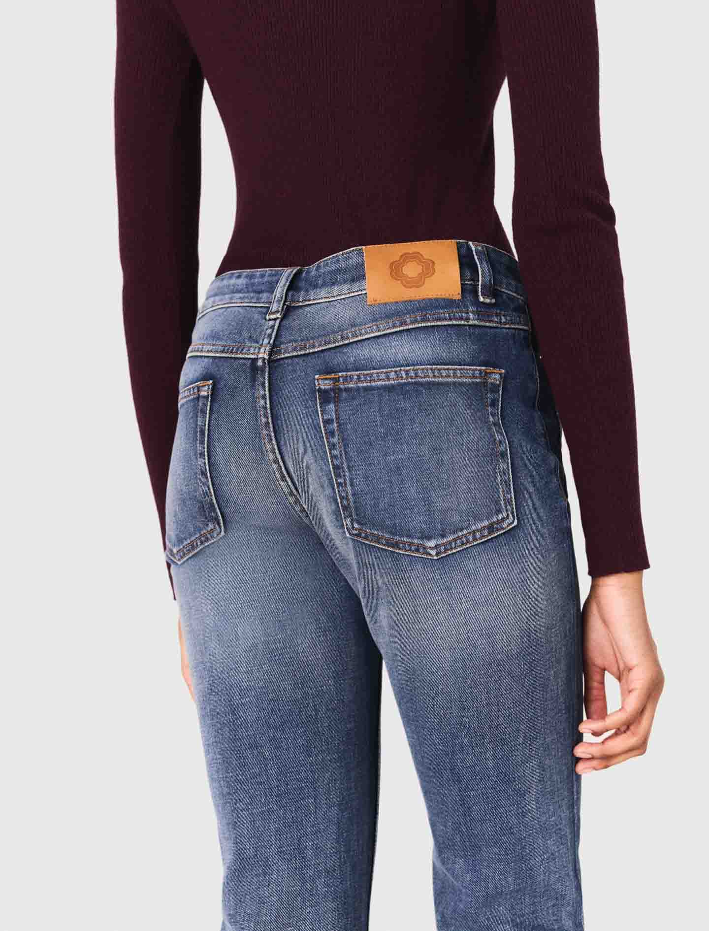 Bootcut jeans with zip pockets - Blue