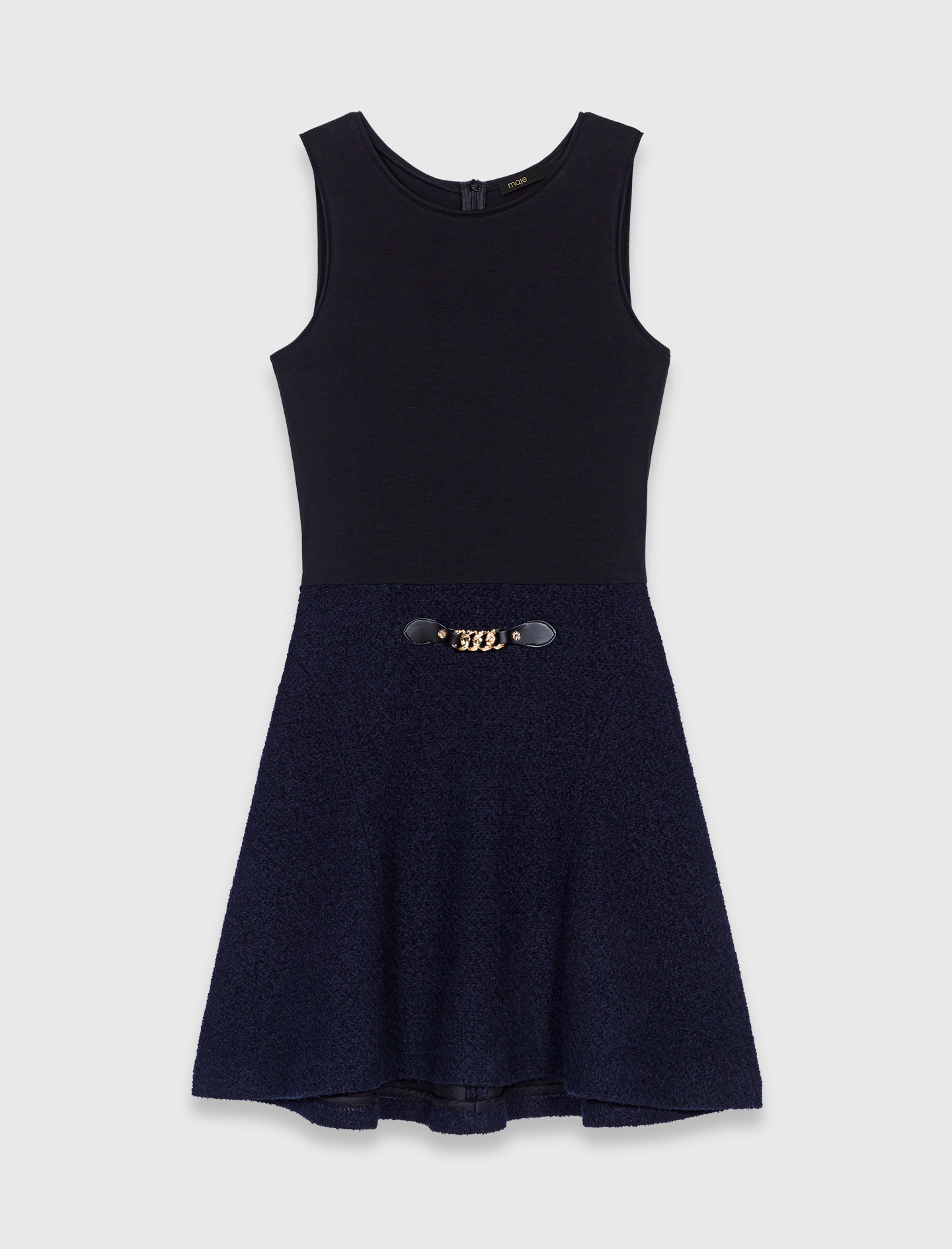 2 in 1 tweed dress - Navy