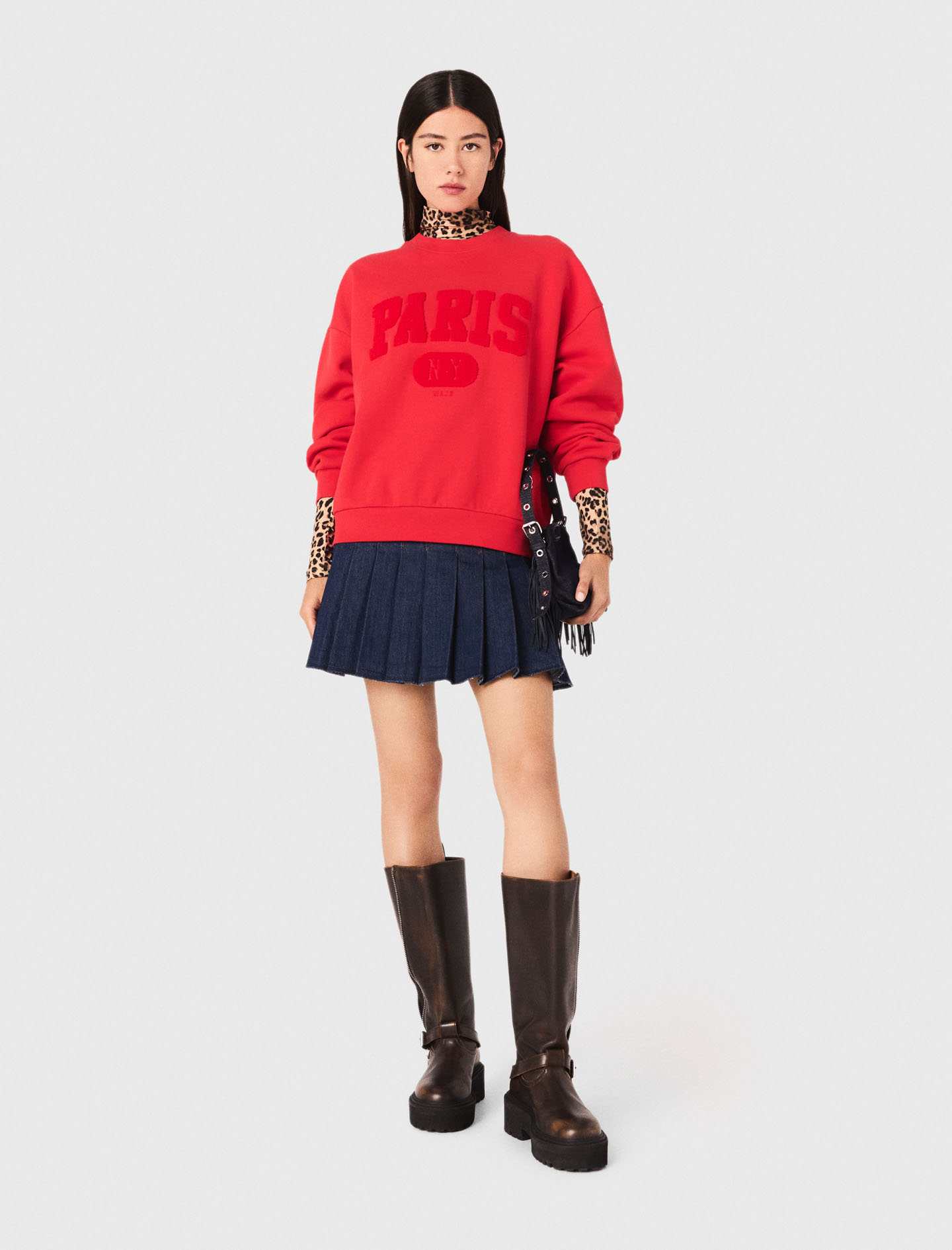 PARIS NY lettering sweatshirt - Red