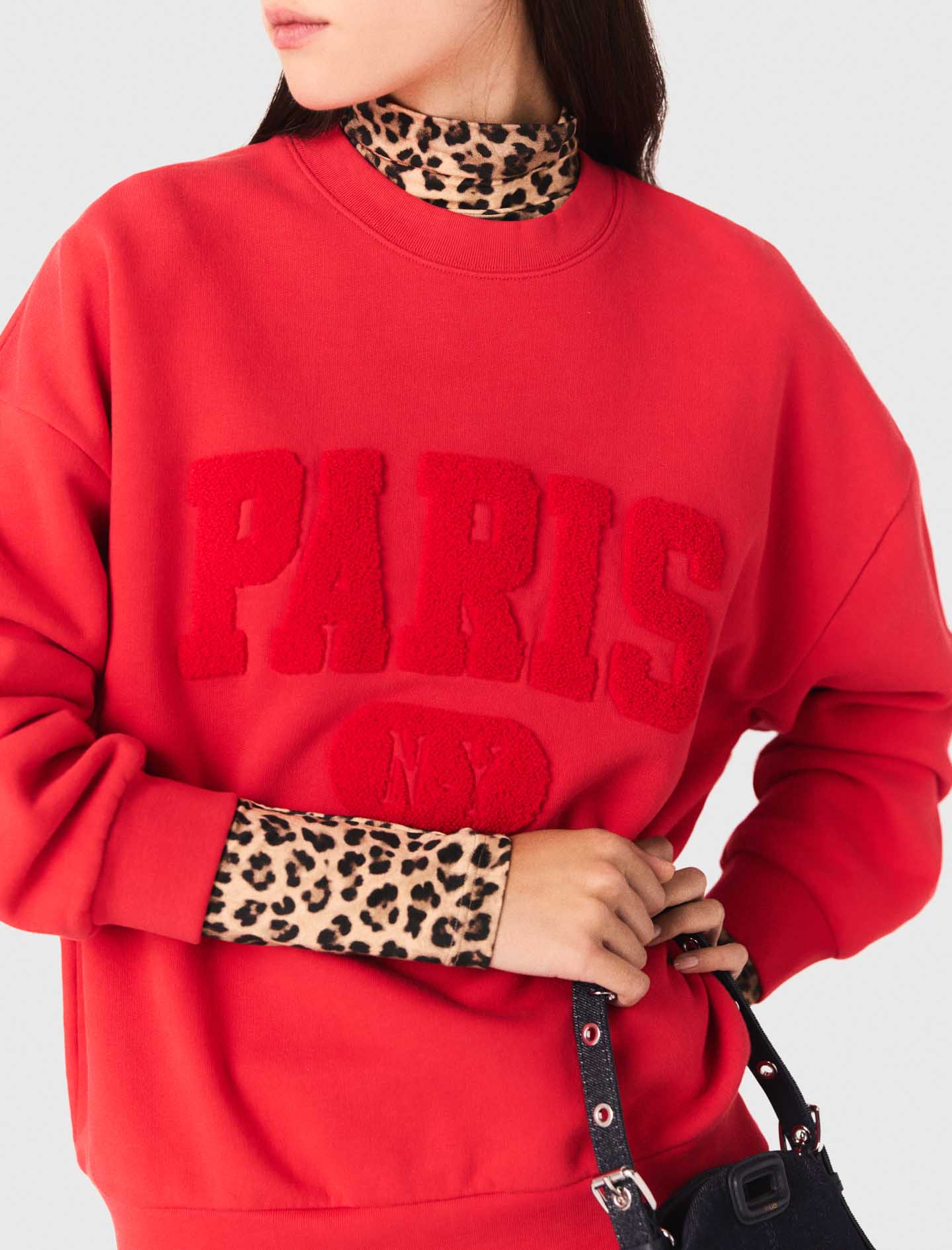 PARIS NY lettering sweatshirt - Red