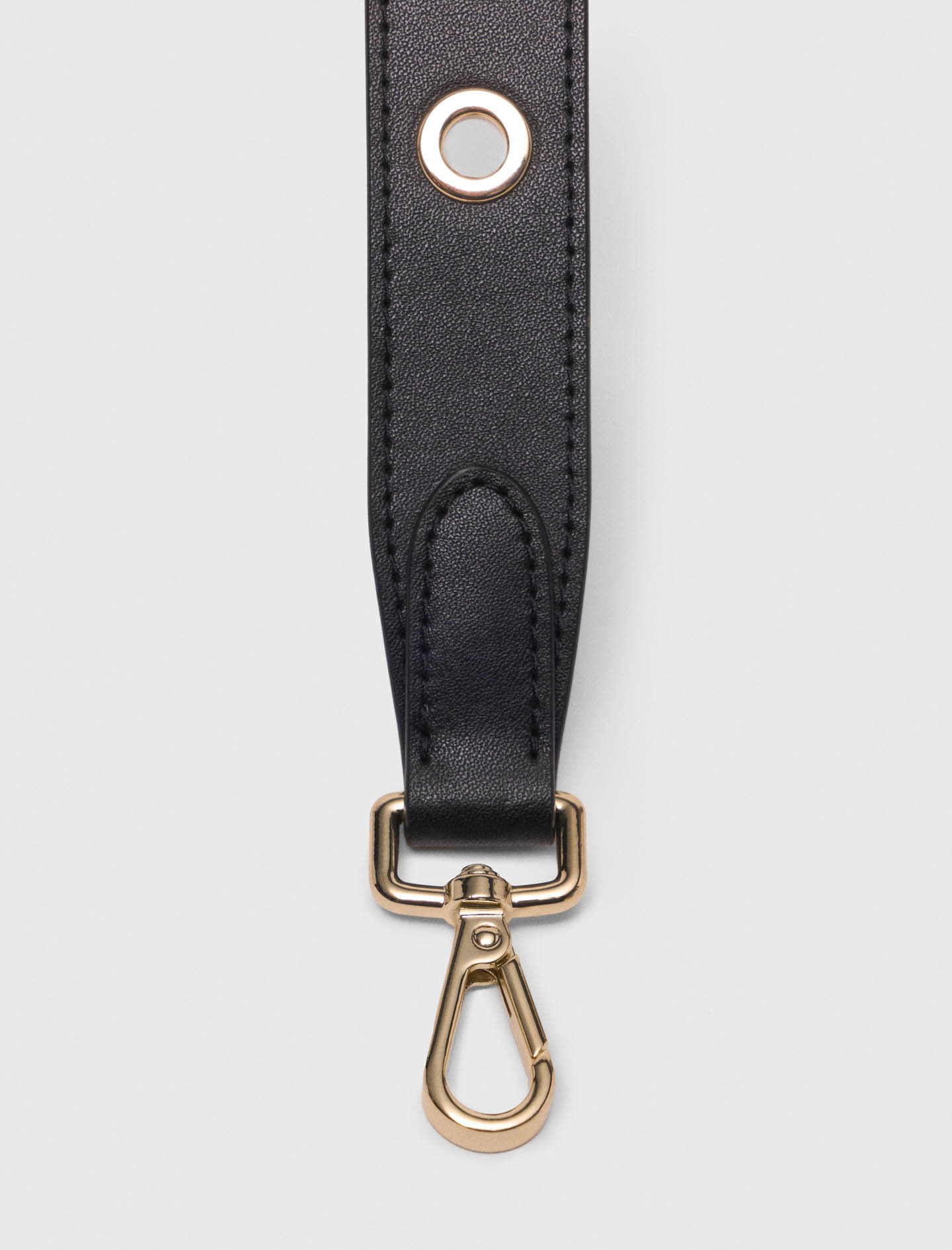Leather strap with eyelets - Black
