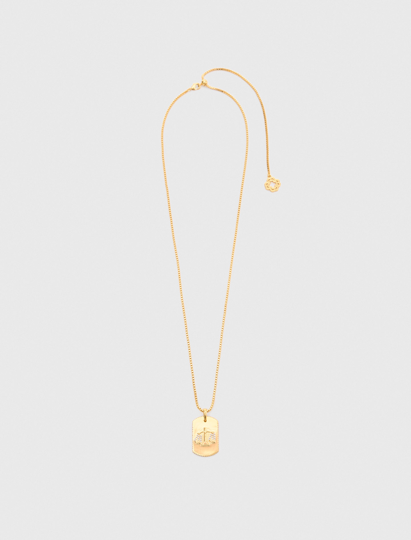 Zodiac sign plaque necklace Libra - Gold
