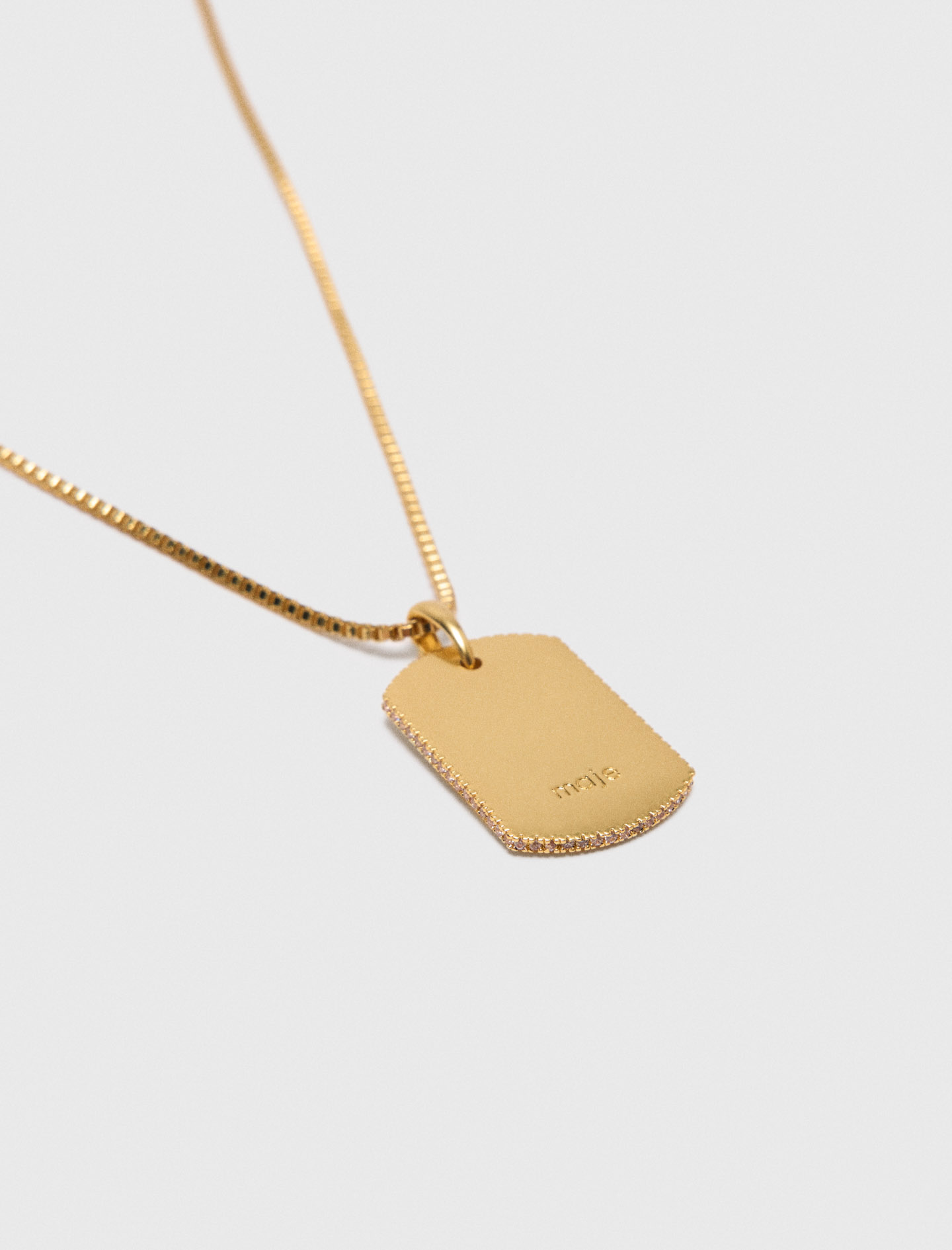 Zodiac sign plaque necklace Aries - Gold