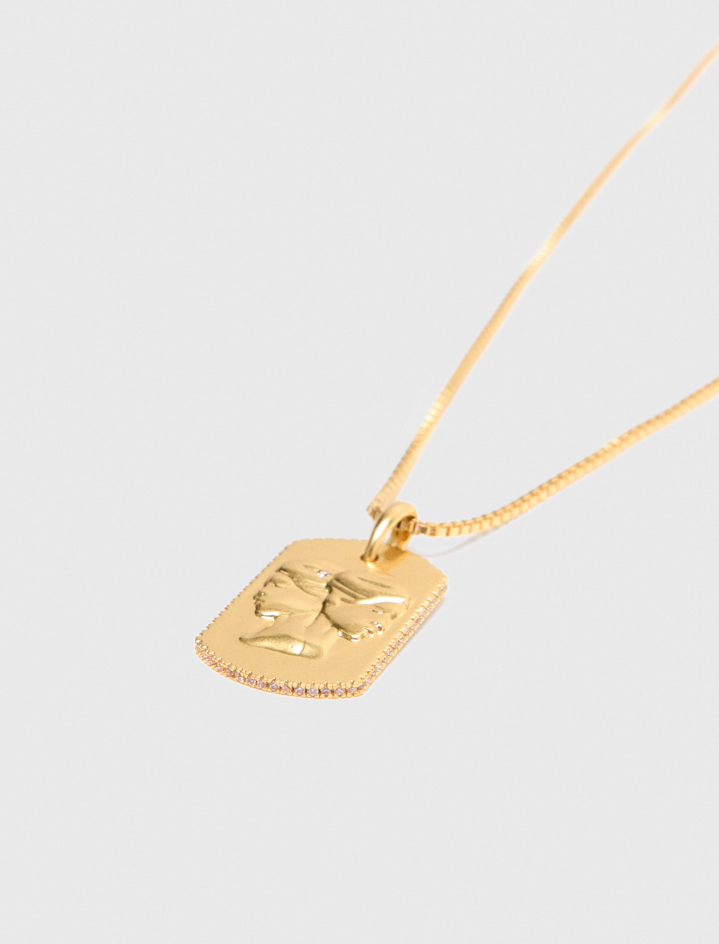 Zodiac sign plaque necklace Gemini - Gold