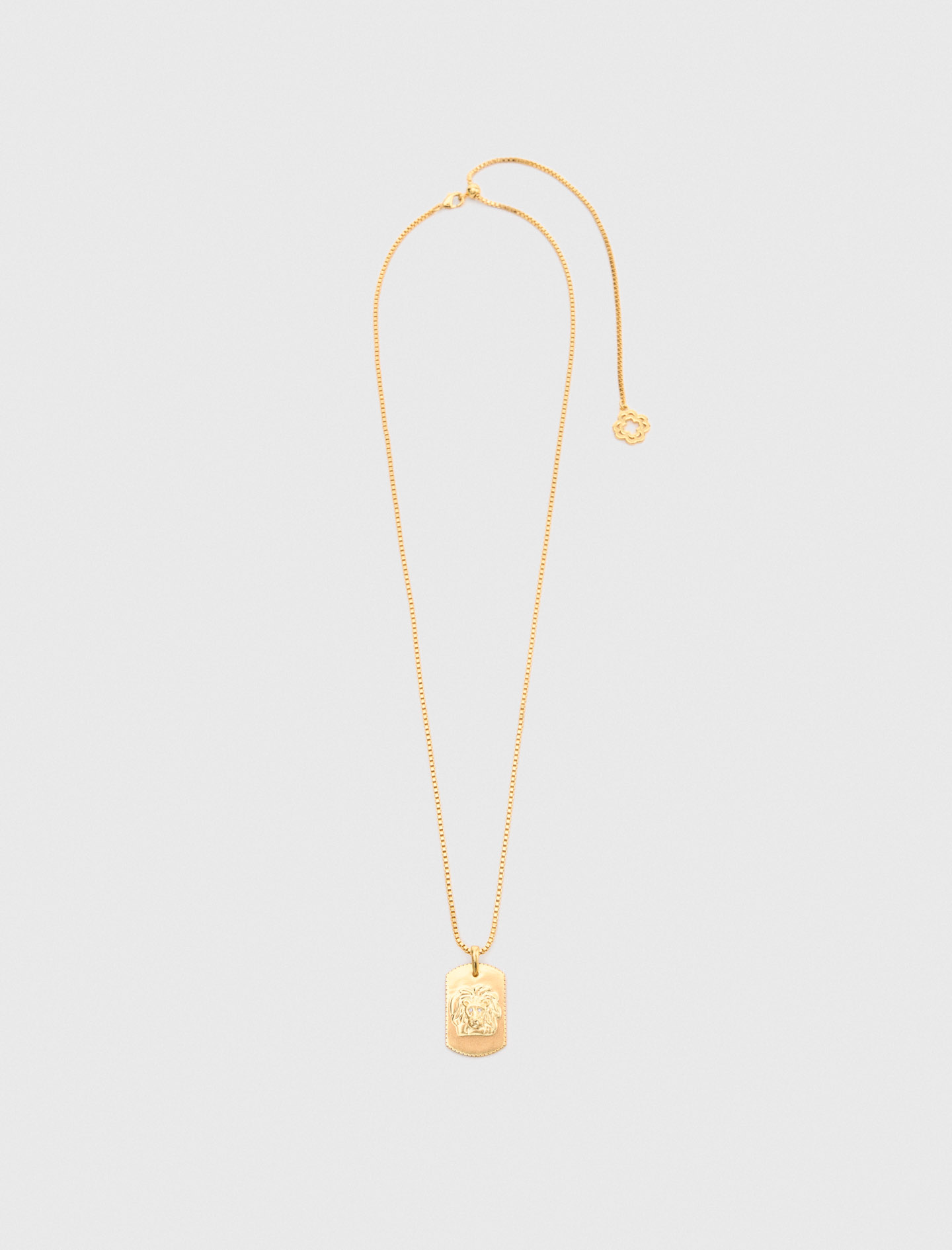 Zodiac sign plaque necklace Leo - Gold