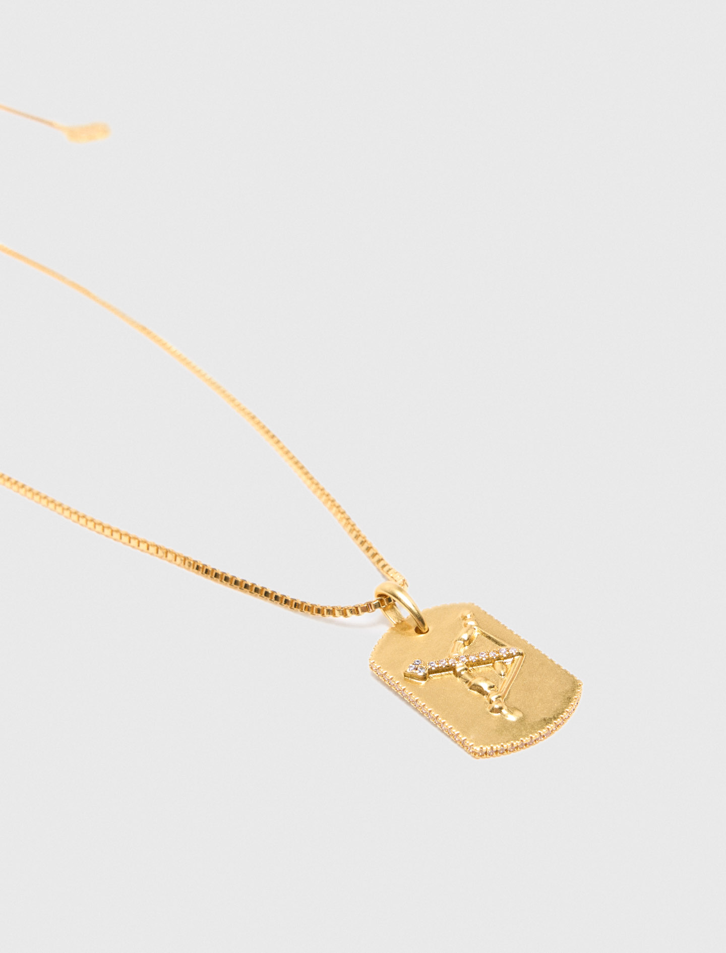 Zodiac sign plaque necklace Sagittarius - Gold