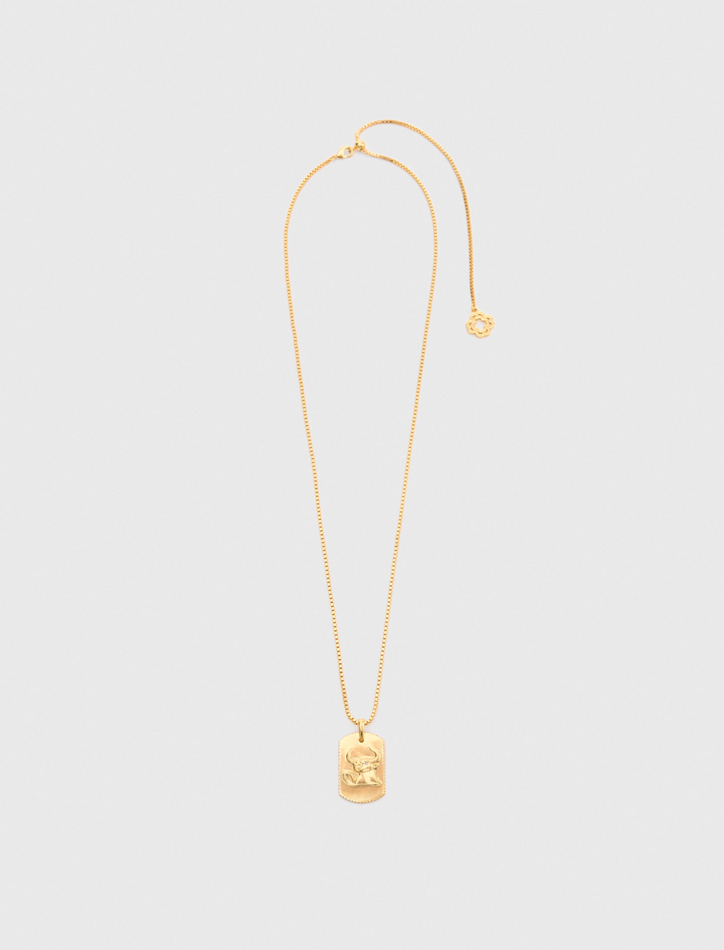 Zodiac sign plaque necklace Taurus - Gold