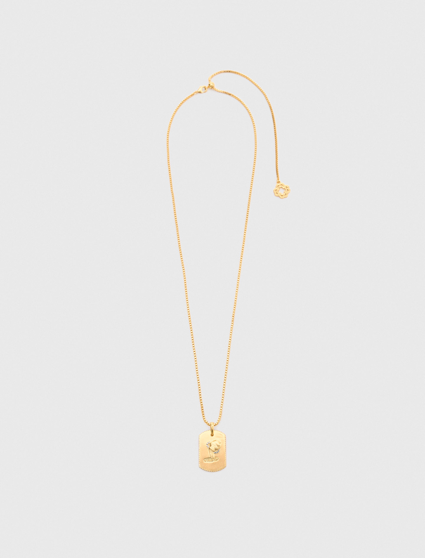 Zodiac sign plaque necklace Aquarius - Gold