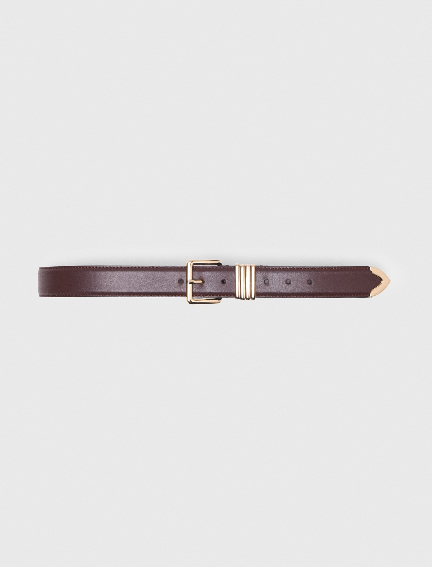 Smooth leather belt - Brown