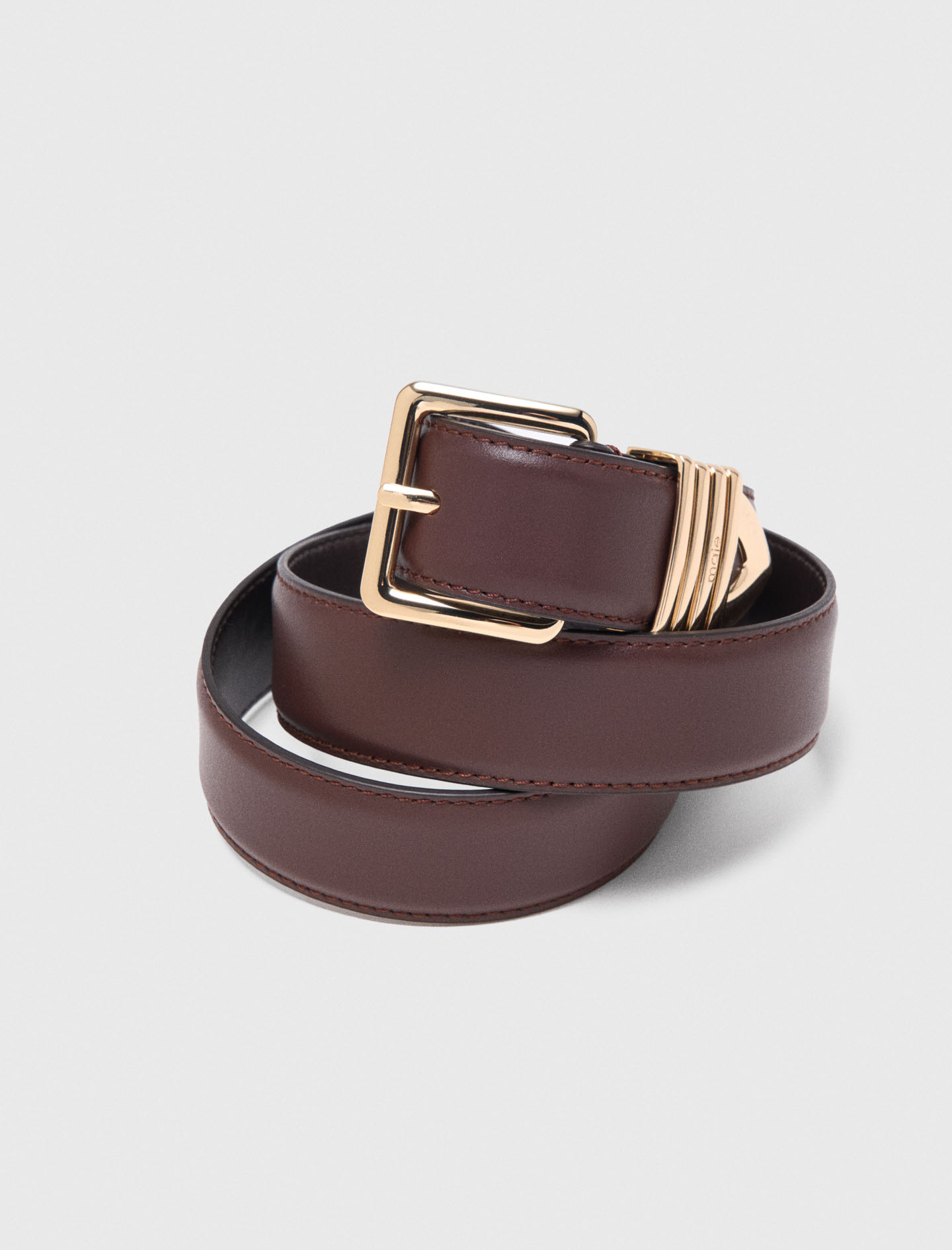 Smooth leather belt - Brown
