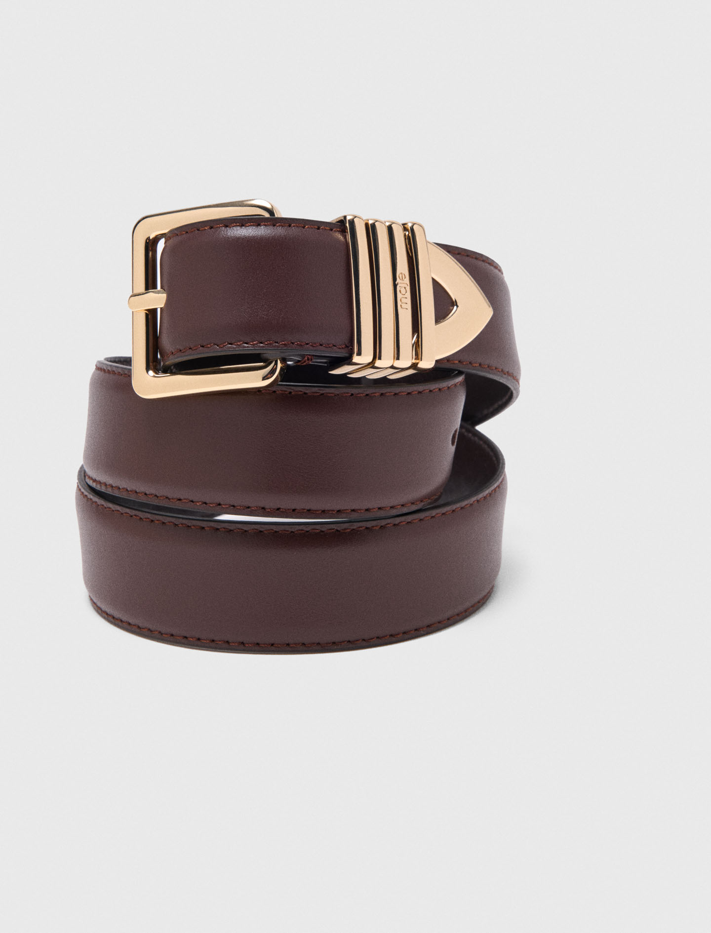Smooth leather belt - Brown