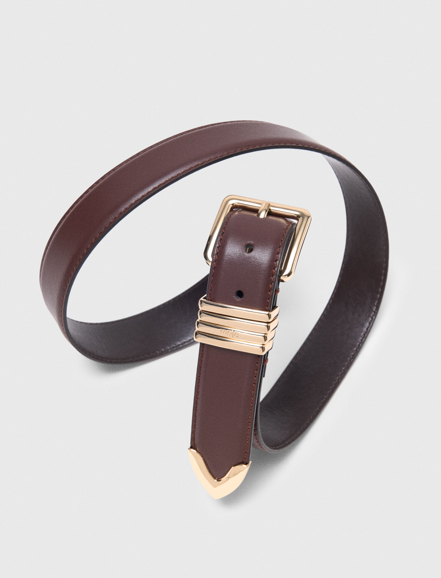 Smooth leather belt - Brown