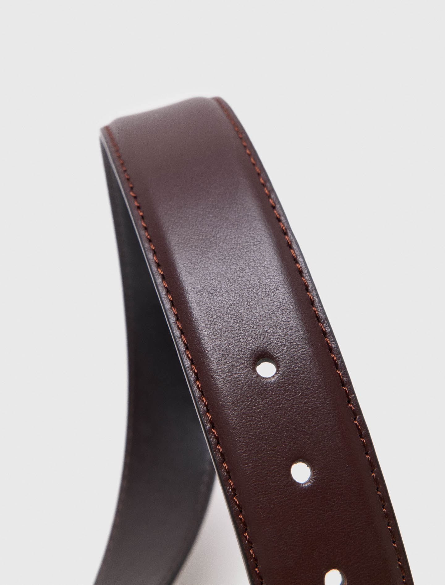 Smooth leather belt - Brown