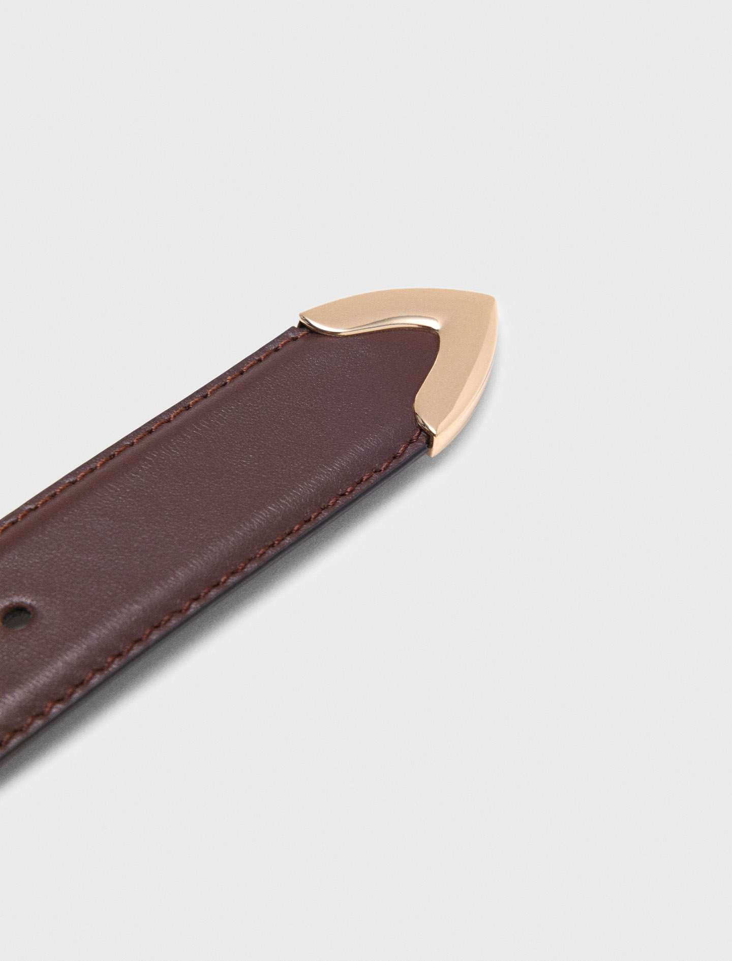 Smooth leather belt - Brown