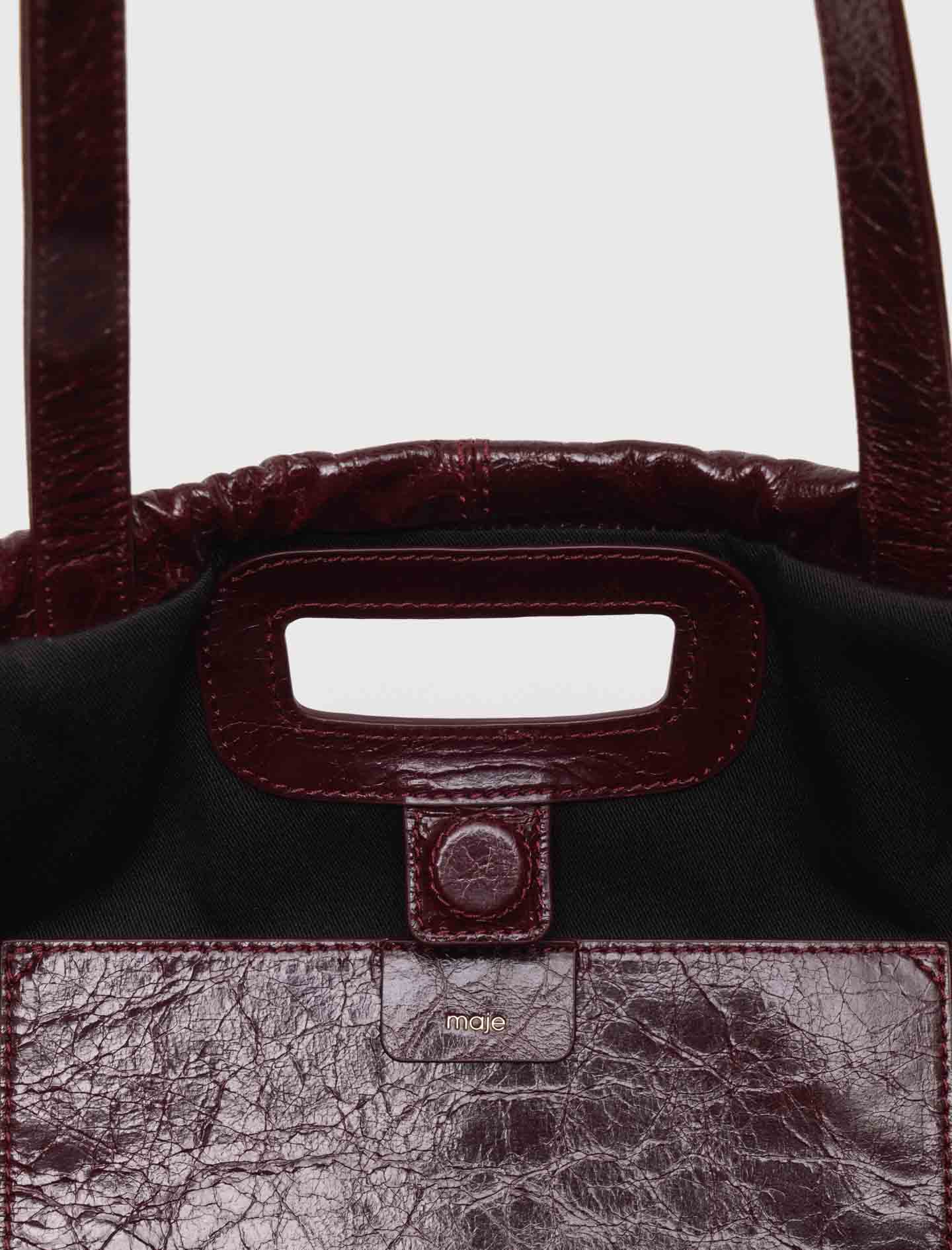 Crackled Miss M tote bag - Burgundy