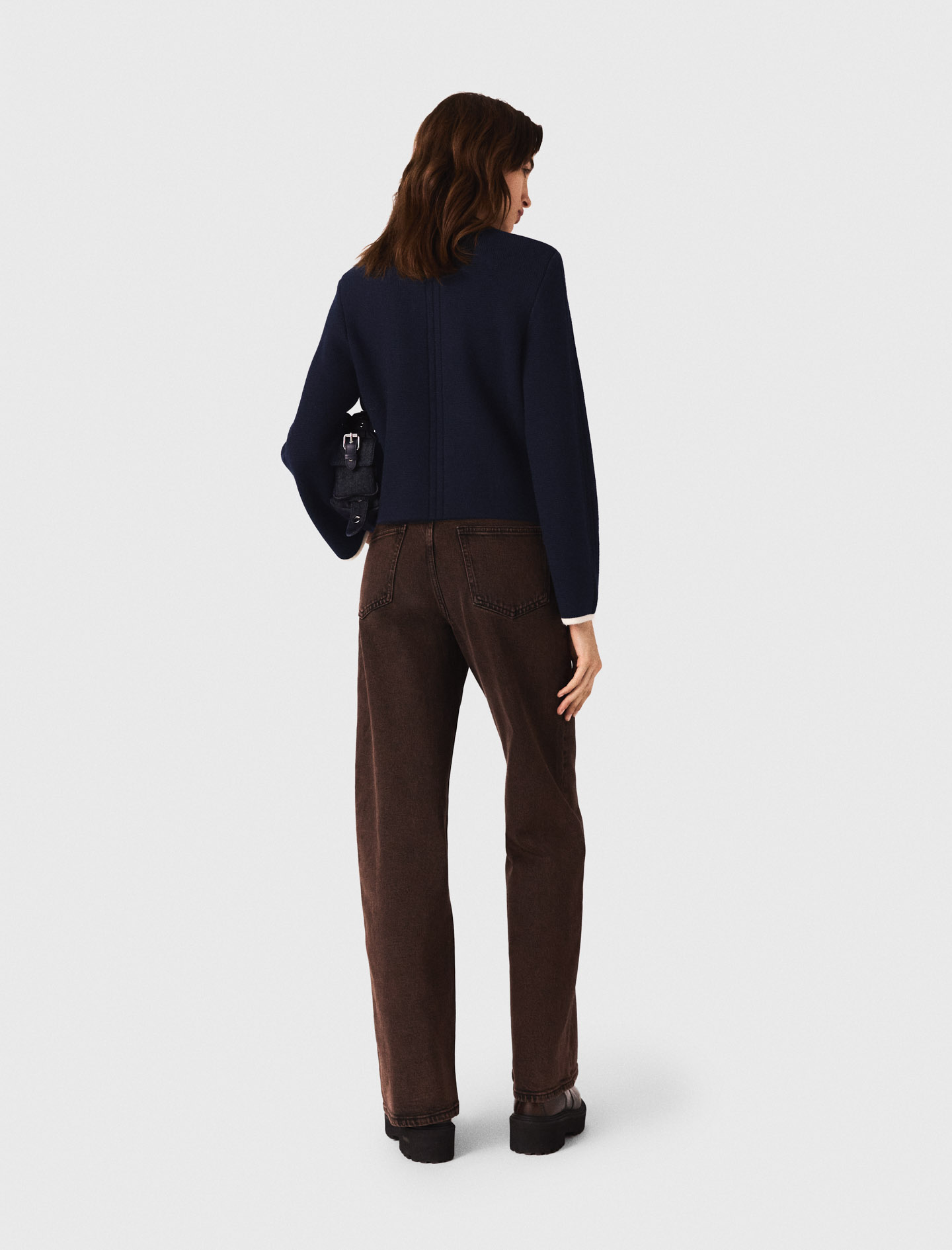 Structured knit jacket - Navy