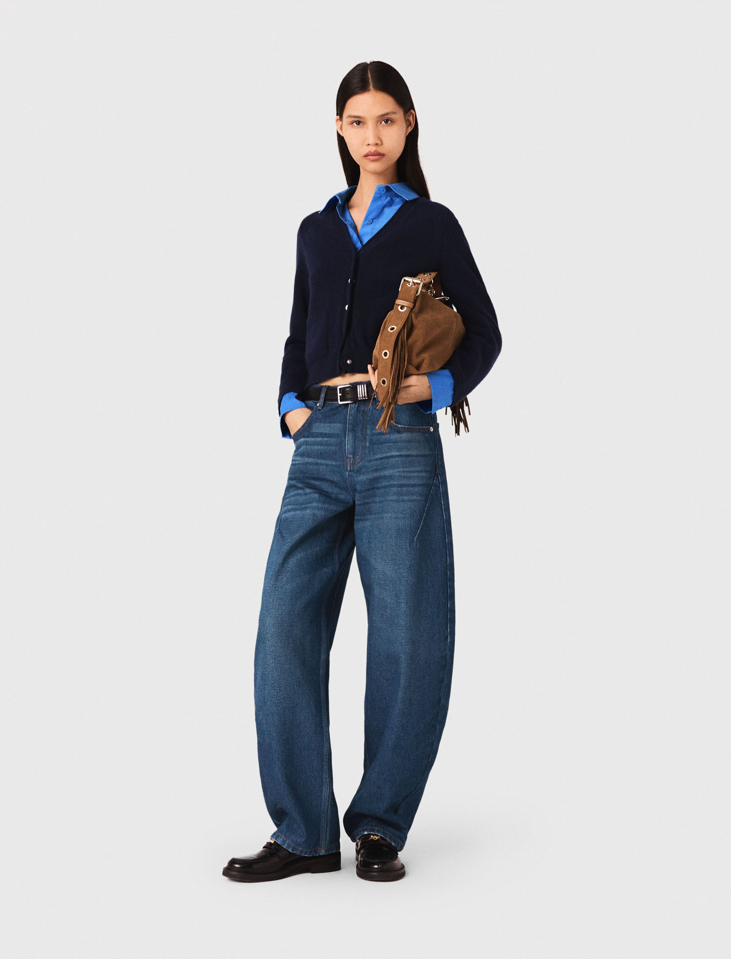 Balloon jeans with martingale - Blue