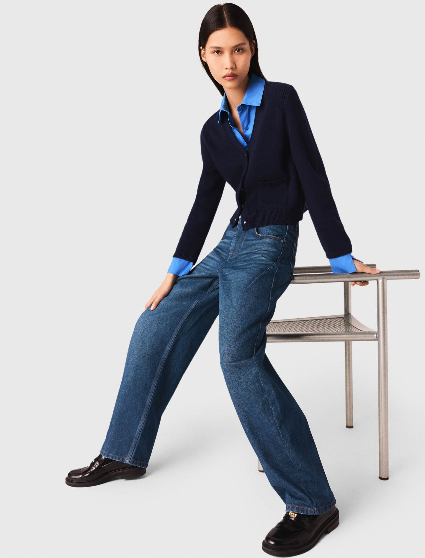 Balloon jeans with martingale - Blue