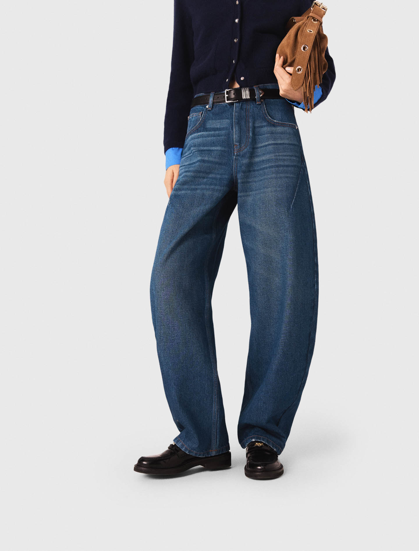 Balloon jeans with martingale - Blue