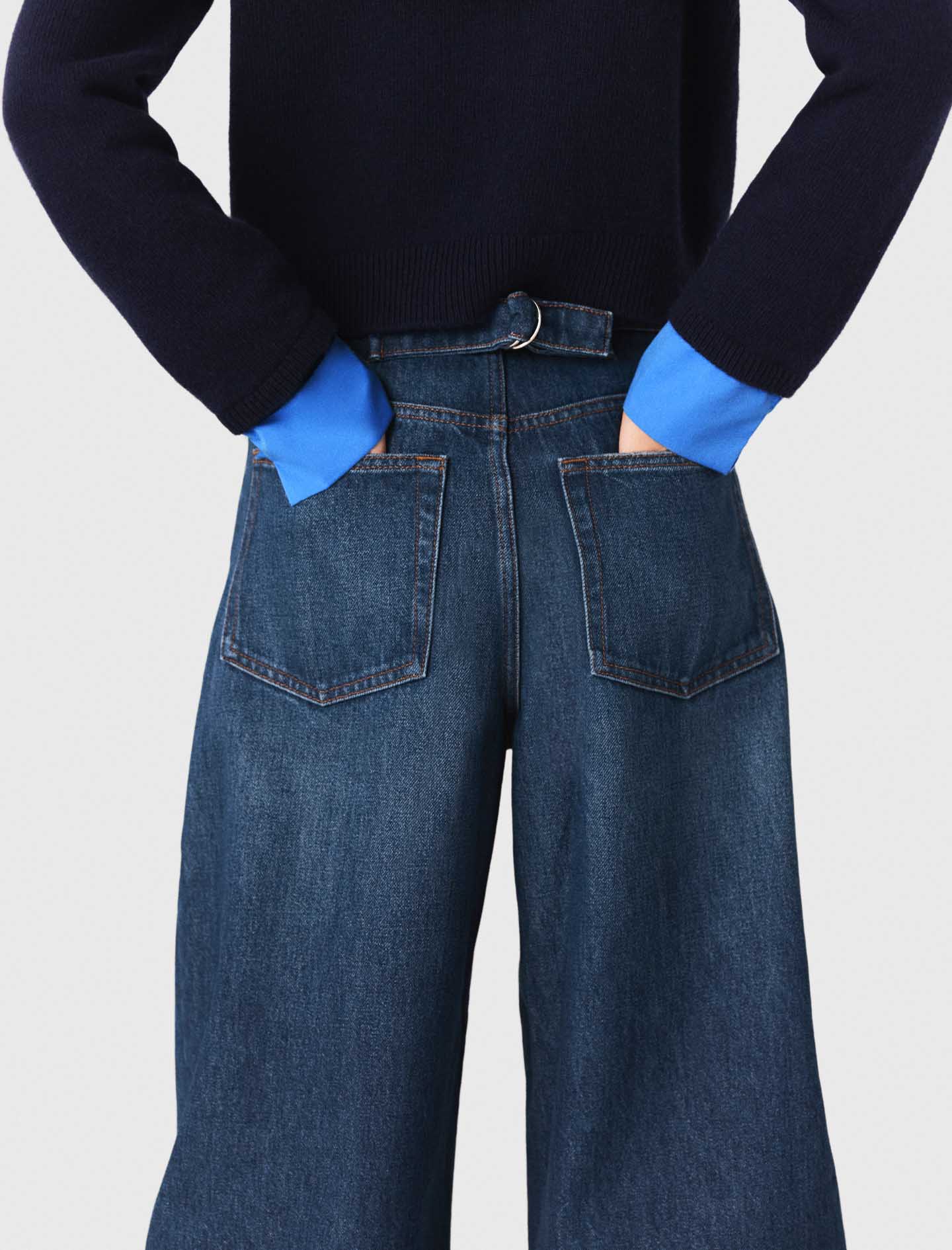 Balloon jeans with martingale - Blue