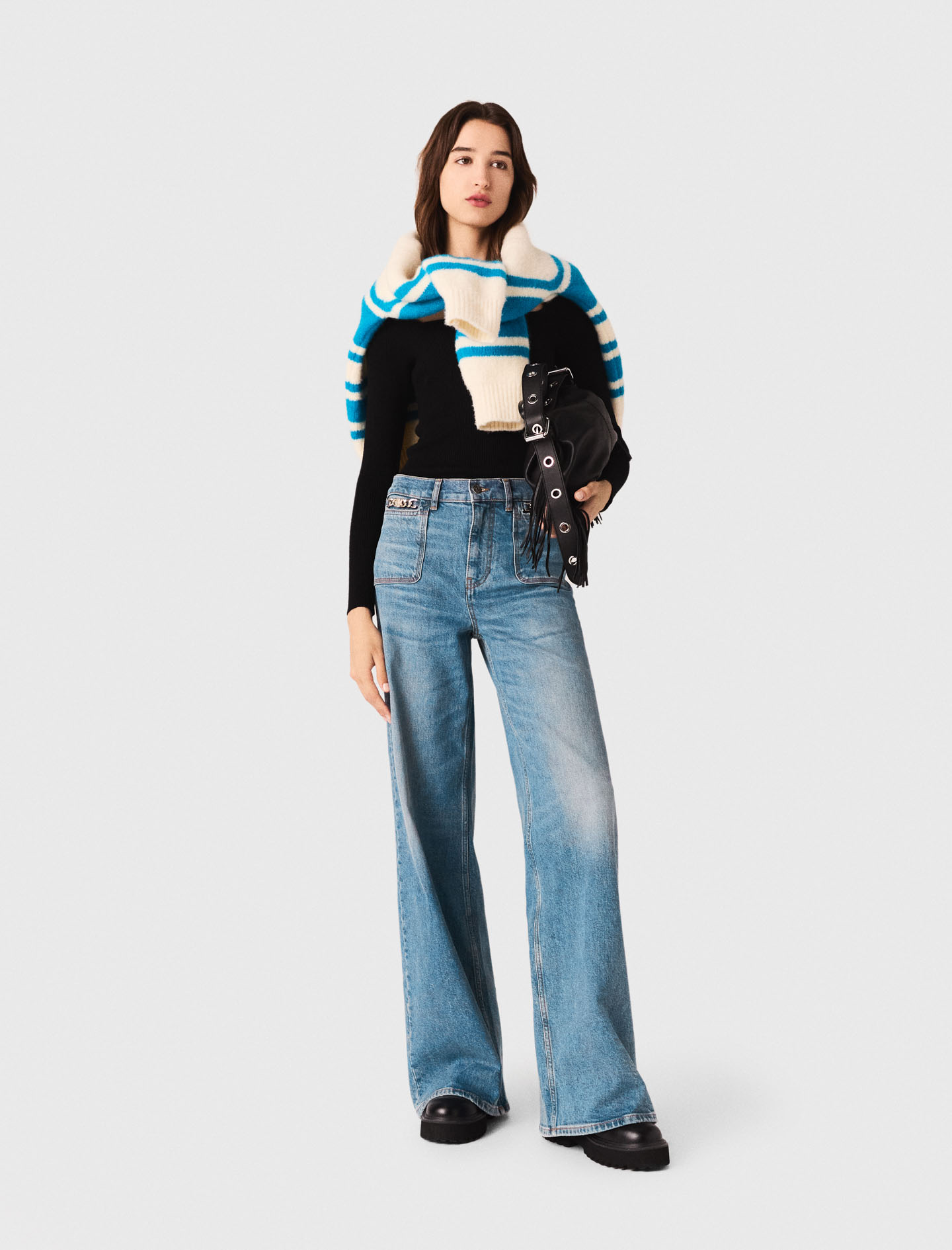 Flared jeans with chain - Blue