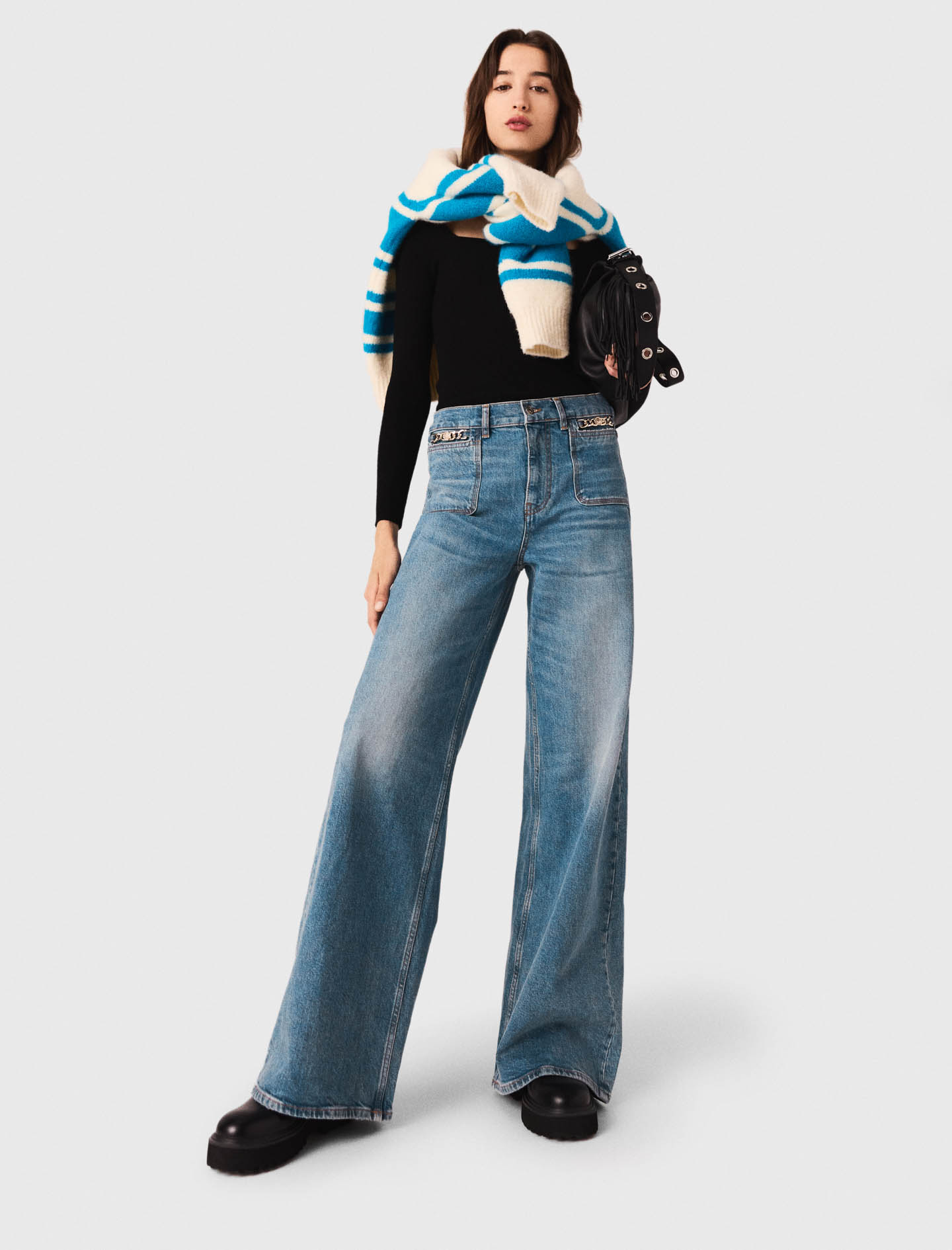 Flared jeans with chain - Blue