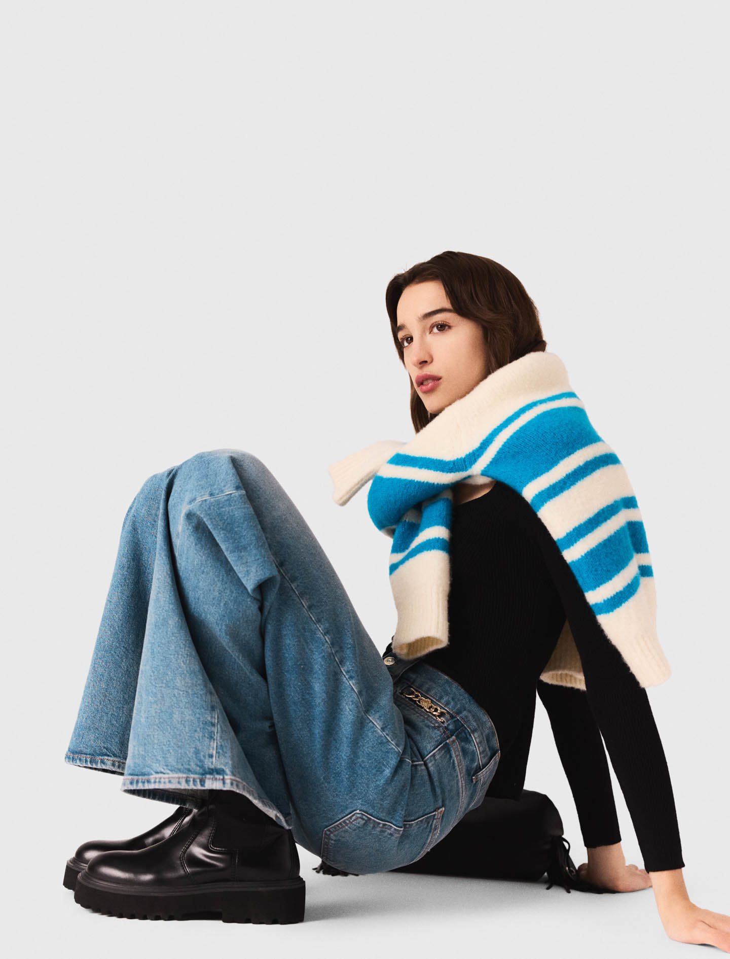 Flared jeans with chain - Blue