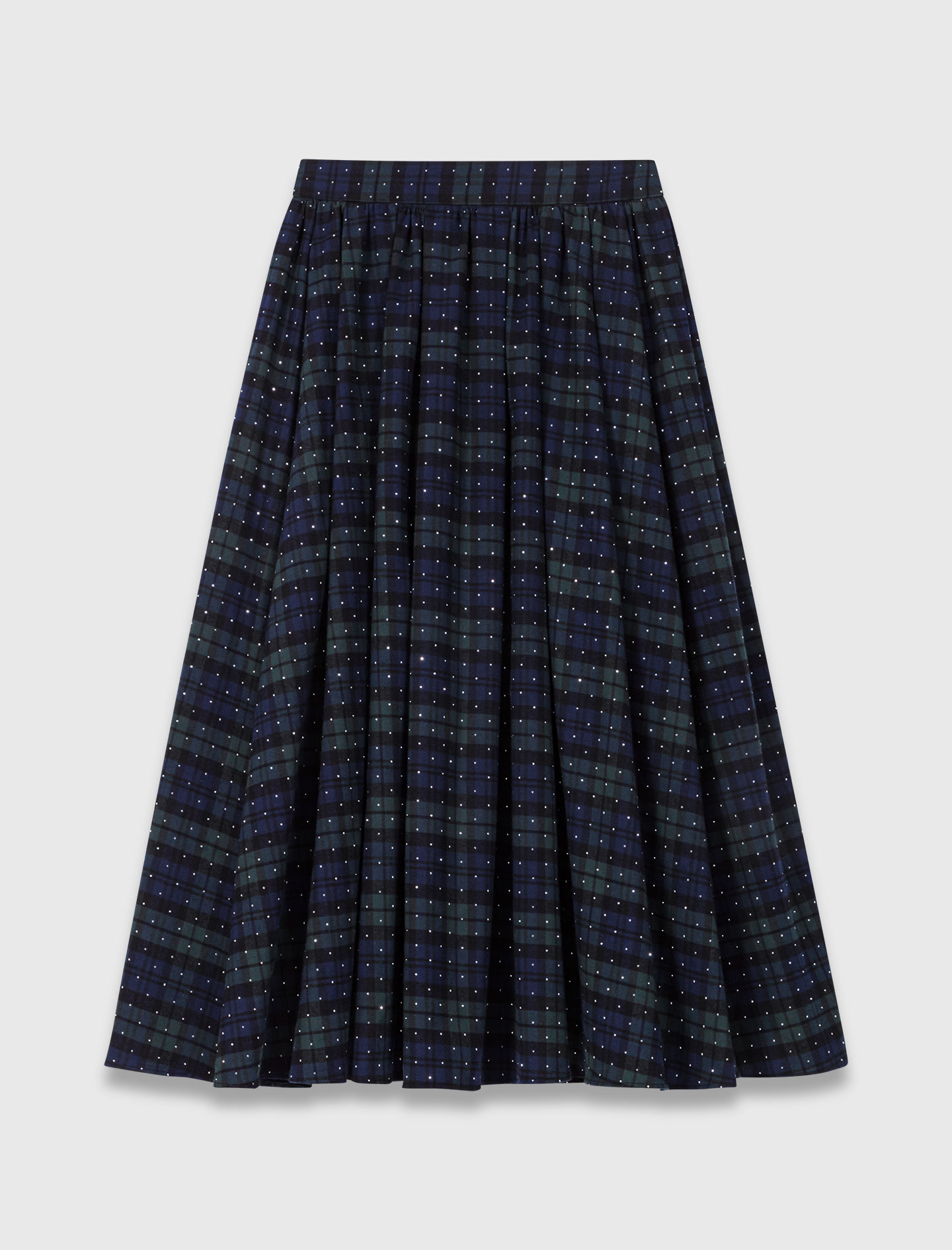 Check skirt with rhinestones - Blue