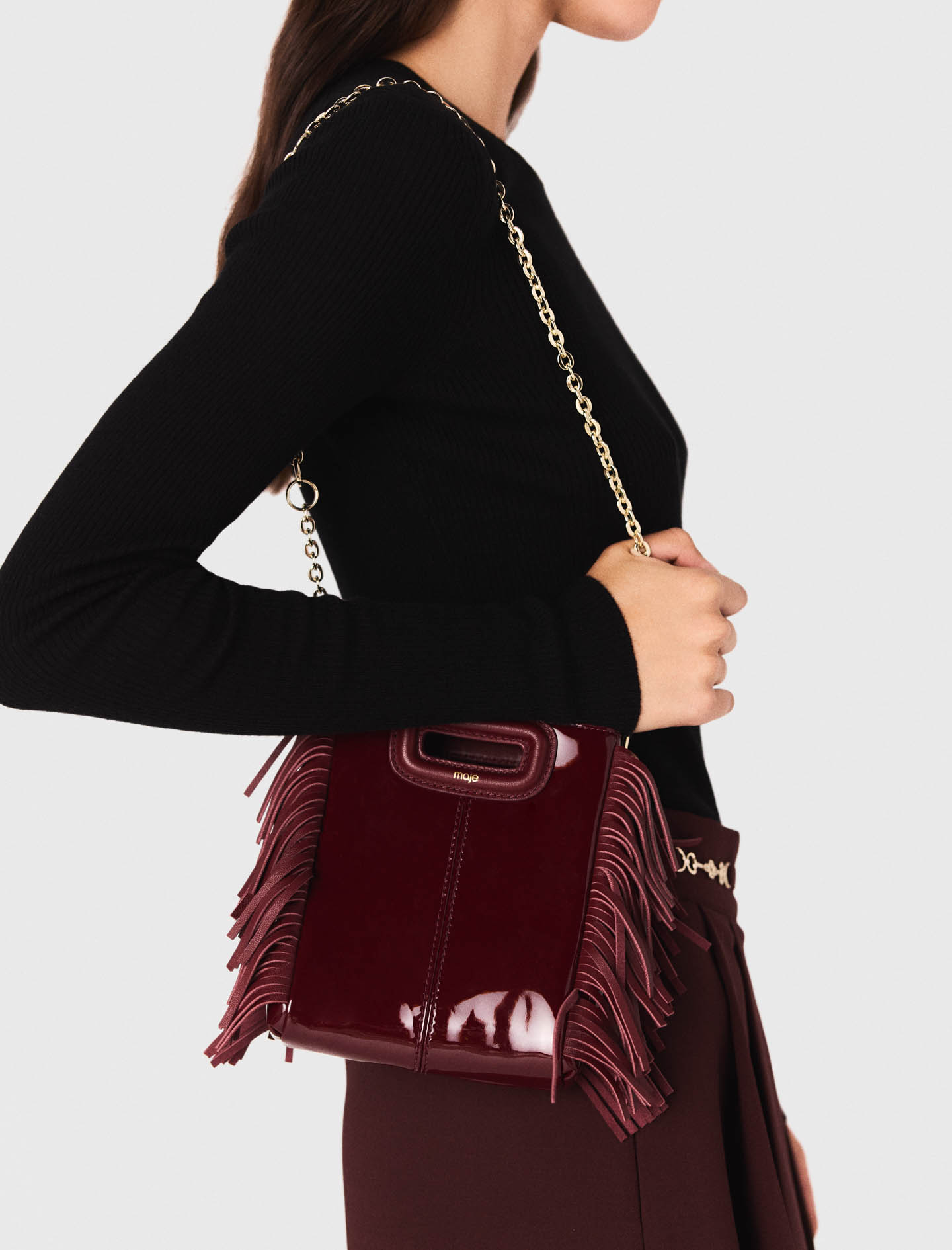 Short pleated skirt - Burgundy