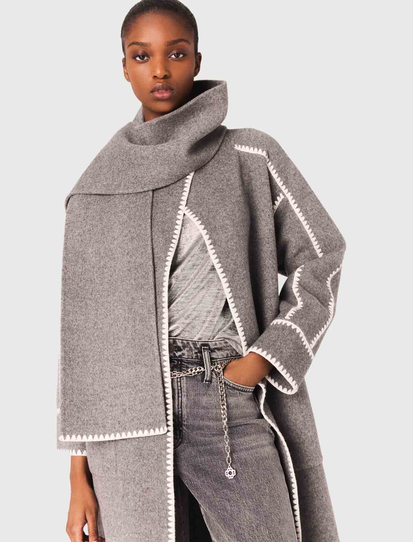Long double faced coat - Grey
