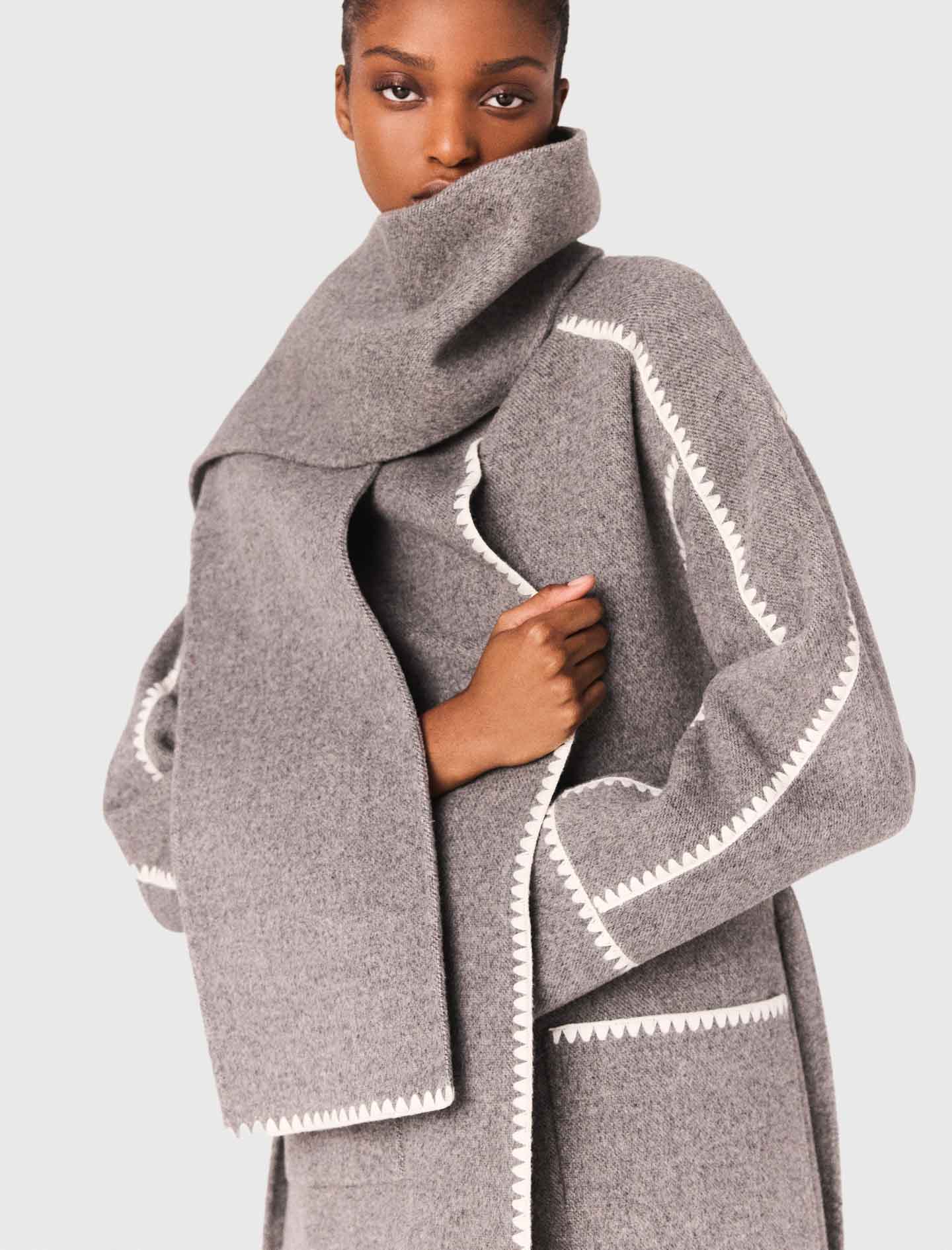 Long double faced coat - Grey