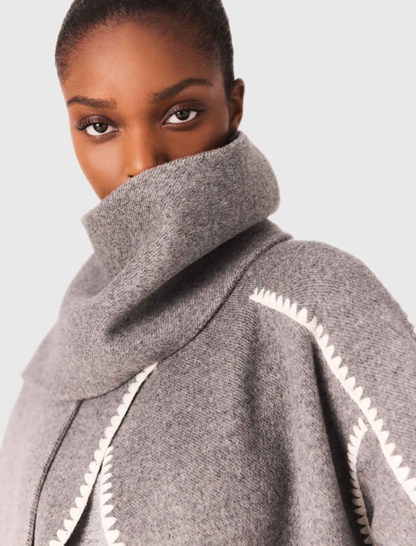 Long double faced coat - Grey