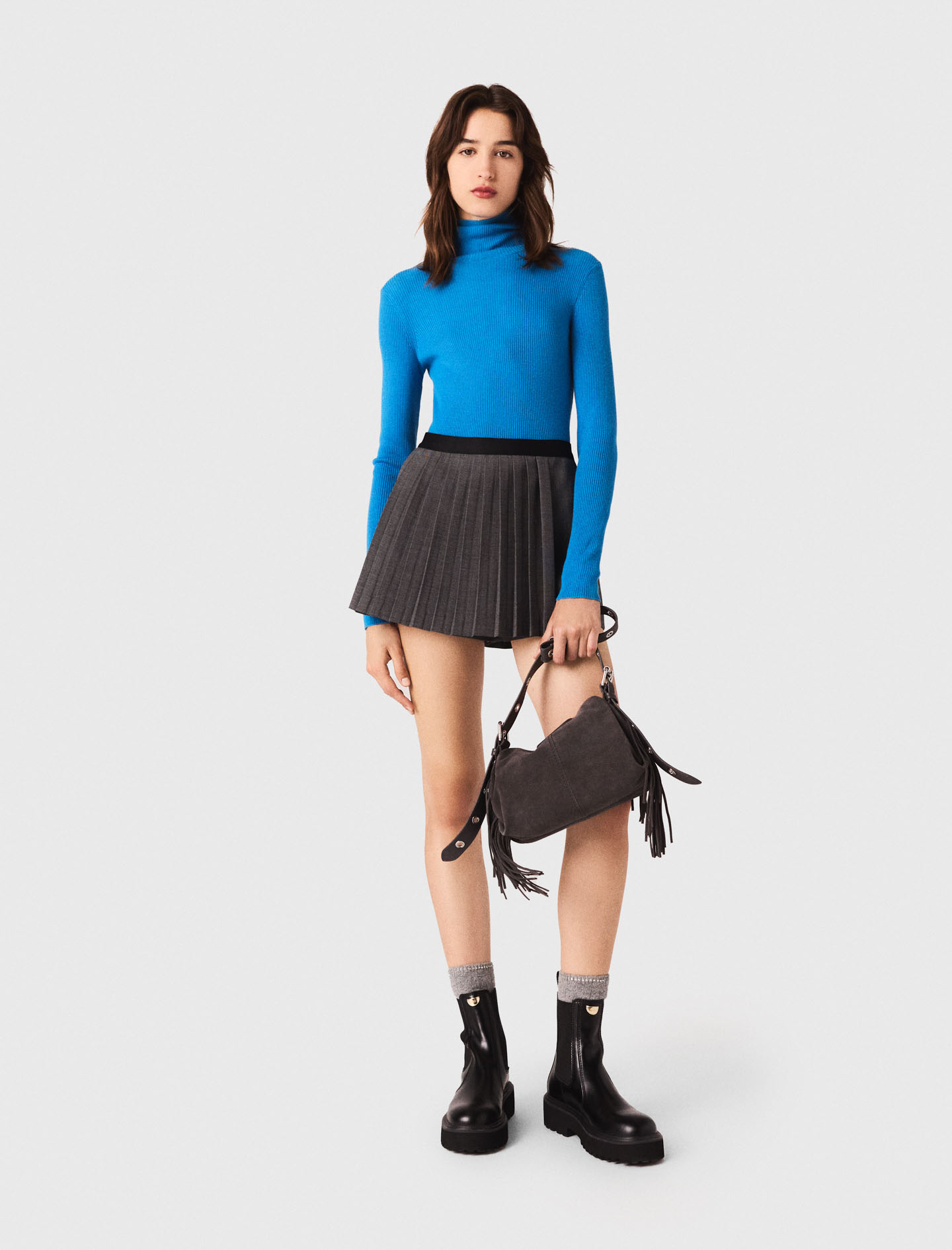 Second skin roll neck jumper - Blue