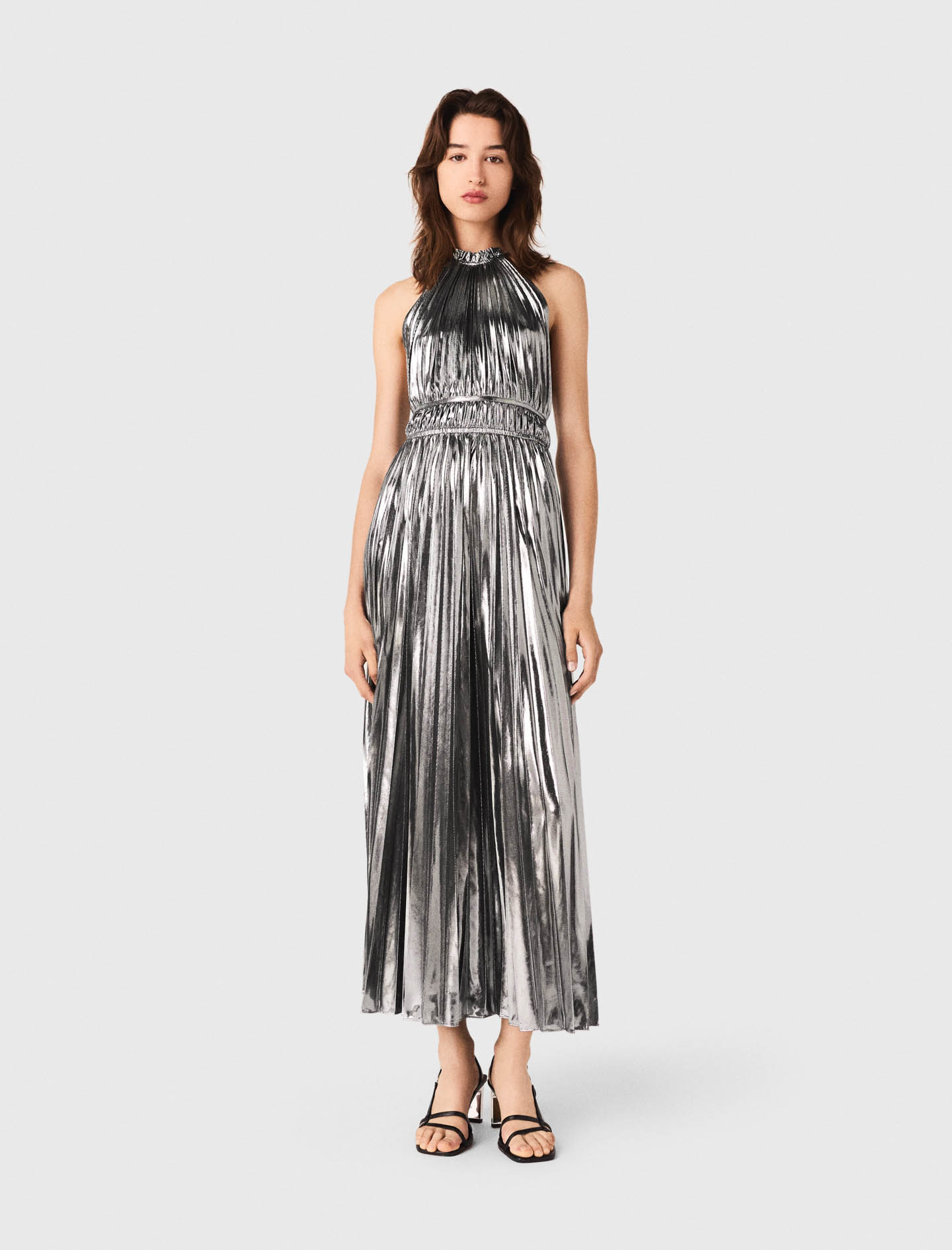 Pleated maxi dress - Silver
