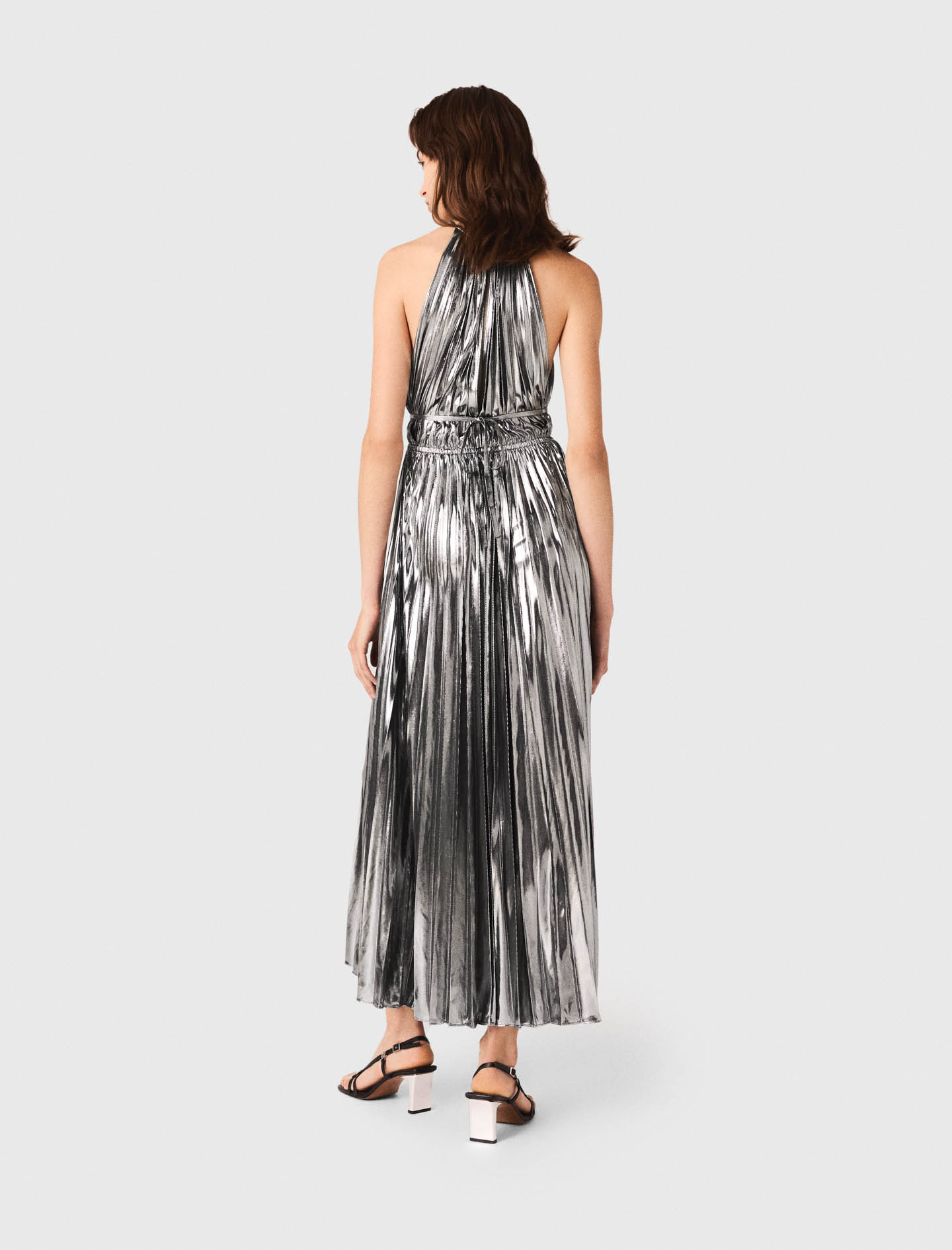 Pleated maxi dress - Silver