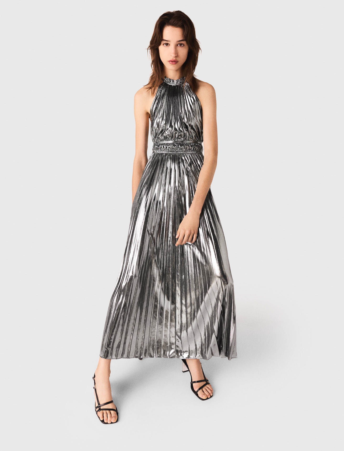 Pleated maxi dress - Silver