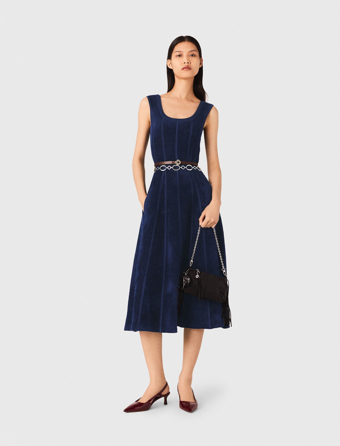 Velvet maxi dress - Navy