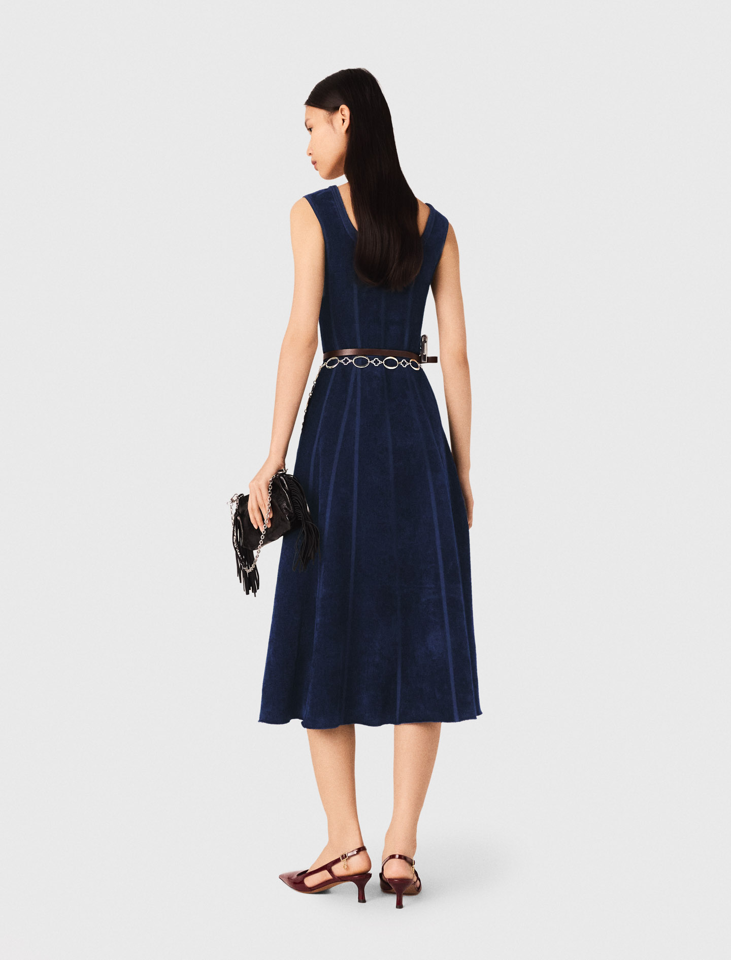 Velvet maxi dress - Navy