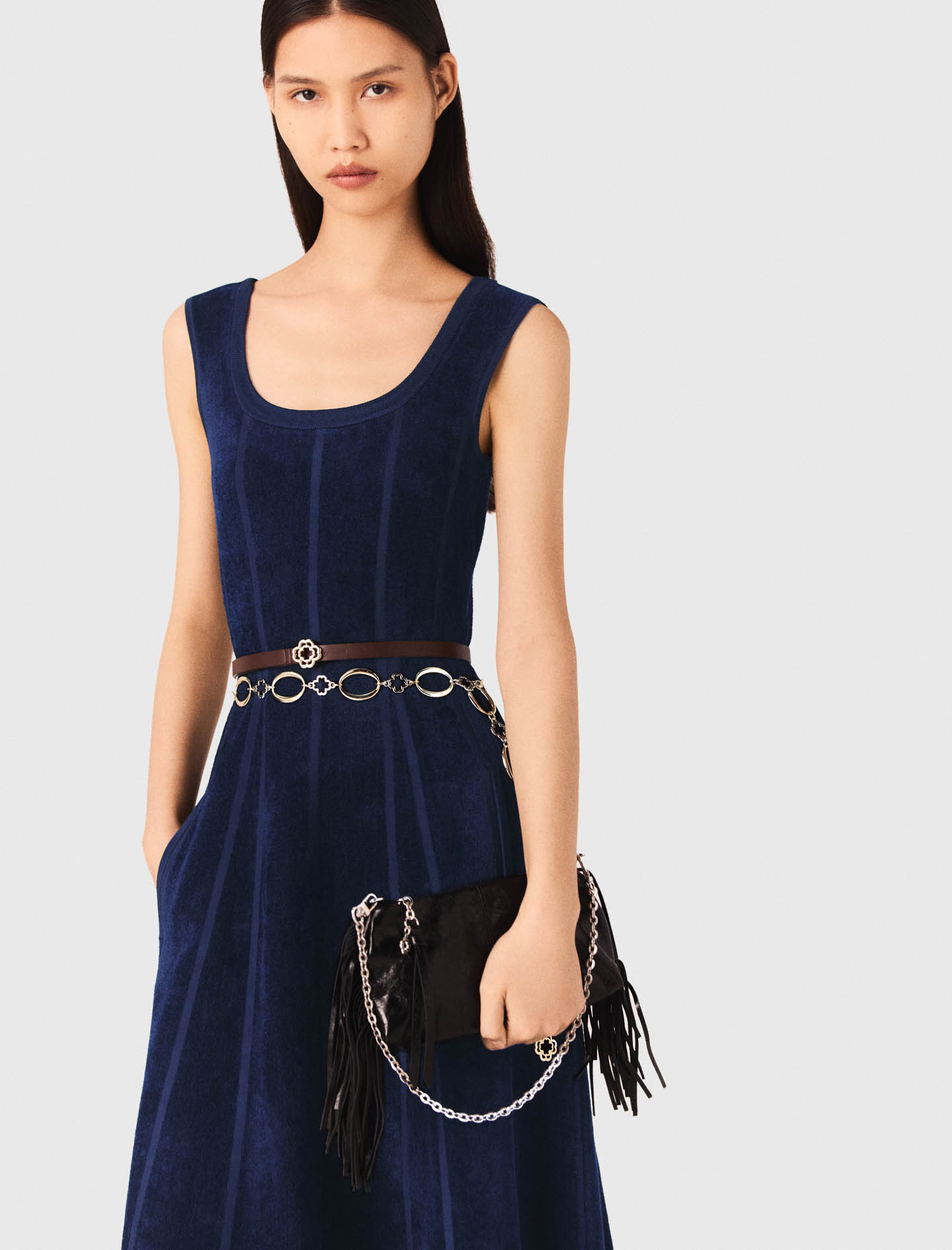 Velvet maxi dress - Navy