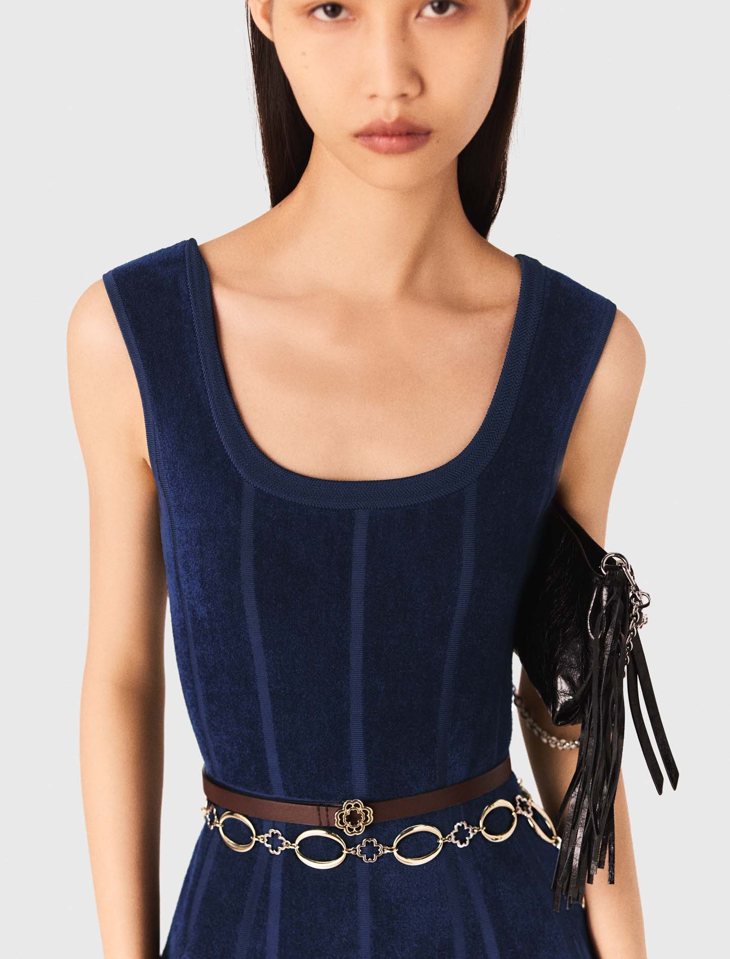 Velvet maxi dress - Navy