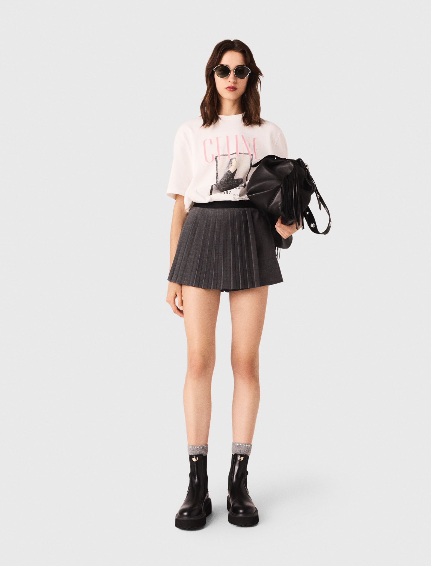 Pleated skort - Grey