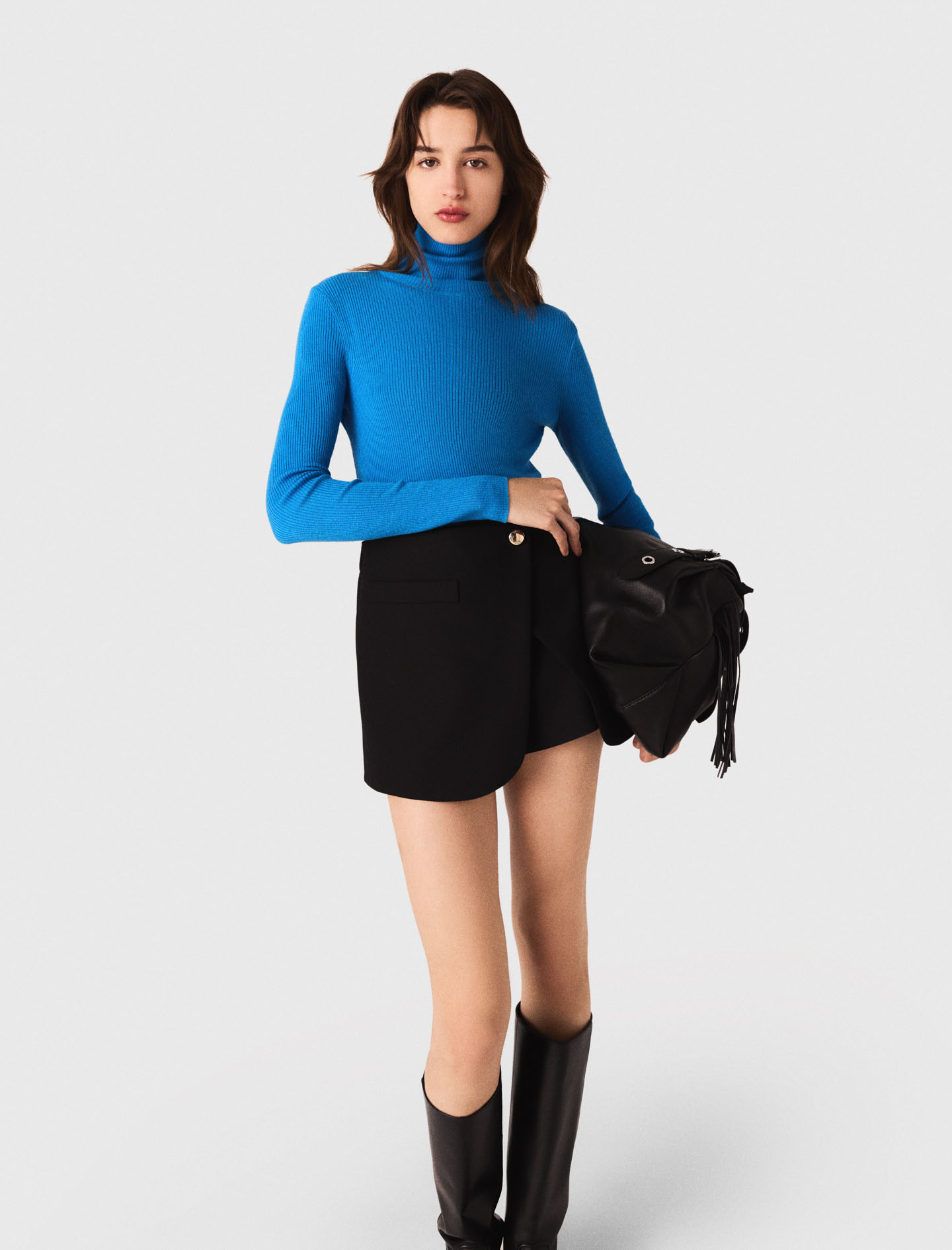 Layered effect suit shorts - Black