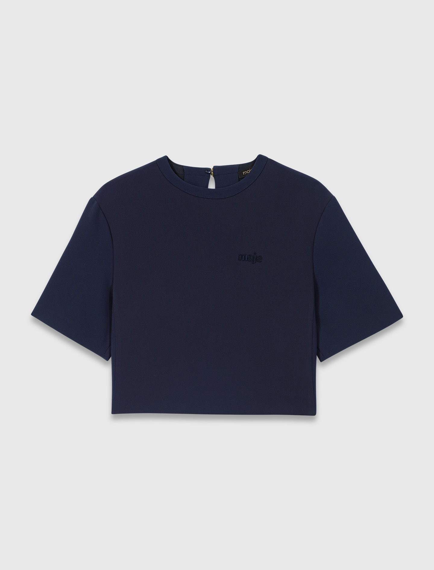 Heavy crepe short top - Navy